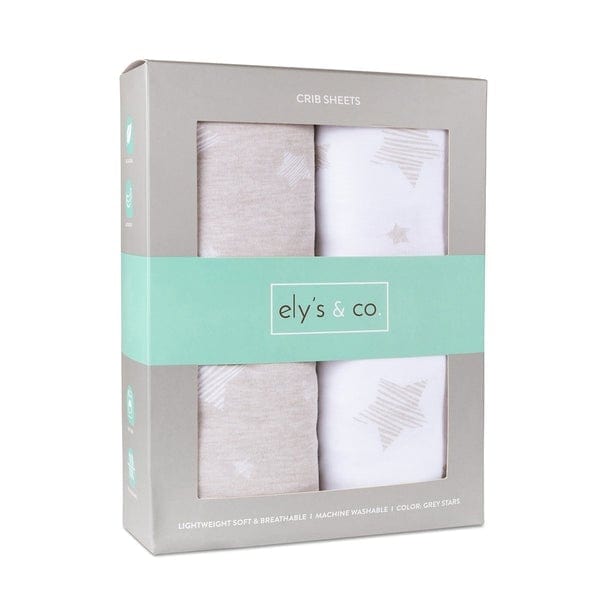 Elys & Co 2 Pack 100% Cotton Crib & Toddler Bed Sheets - Soft Breathable Nursery Bedding for Boys & Girls (Perfect for Daycare, Home Nursery & Travel)