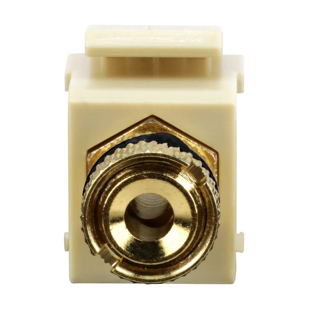 Gold-Plated Speaker Binding Post Keystone Insert - High-Quality Audio Connector for Home Theater & DIY Speaker Projects | Perfect for Wall Plates & AV Installations