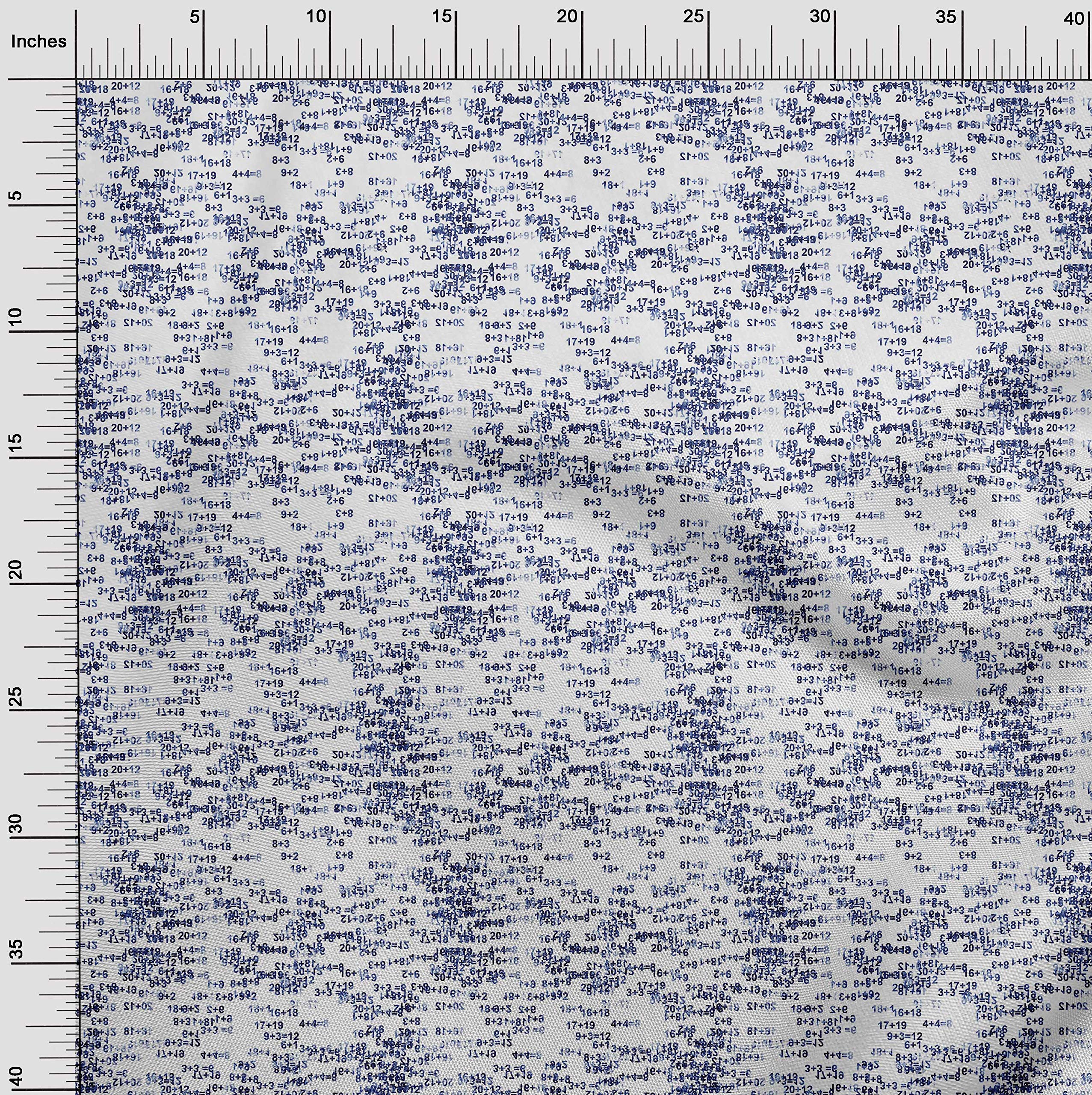 oneOone Polyester Spandex Blue Geometric Print Fabric - 56 Inch Wide for DIY Clothing, Quilting & Home Decor | Stretchy, Durable Material for Dresses, Curtains & Craft Projects
