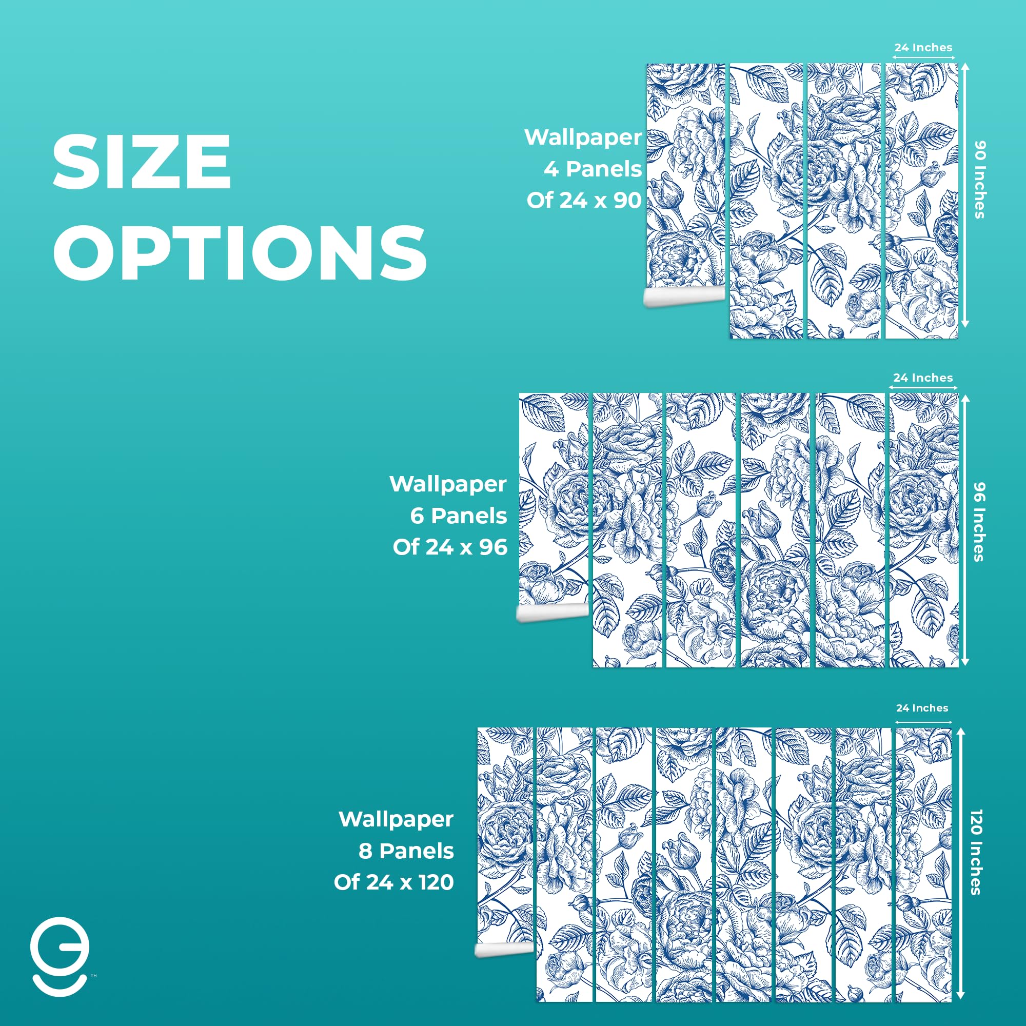 Floral Blue Peel and Stick Wallpaper - Self-Adhesive Room Decor for Living Room & Interior Design
