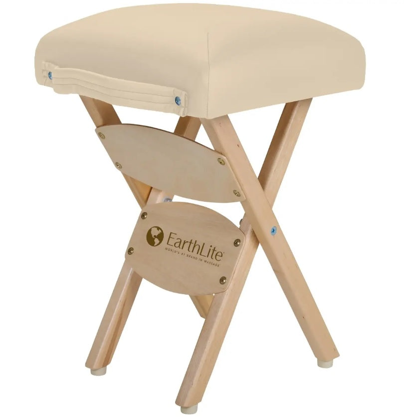 Earthlite Portable Folding Massage Stool - Lightweight & Adjustable for Professional Therapists - Perfect for Home, Spa, and Office Massage Sessions