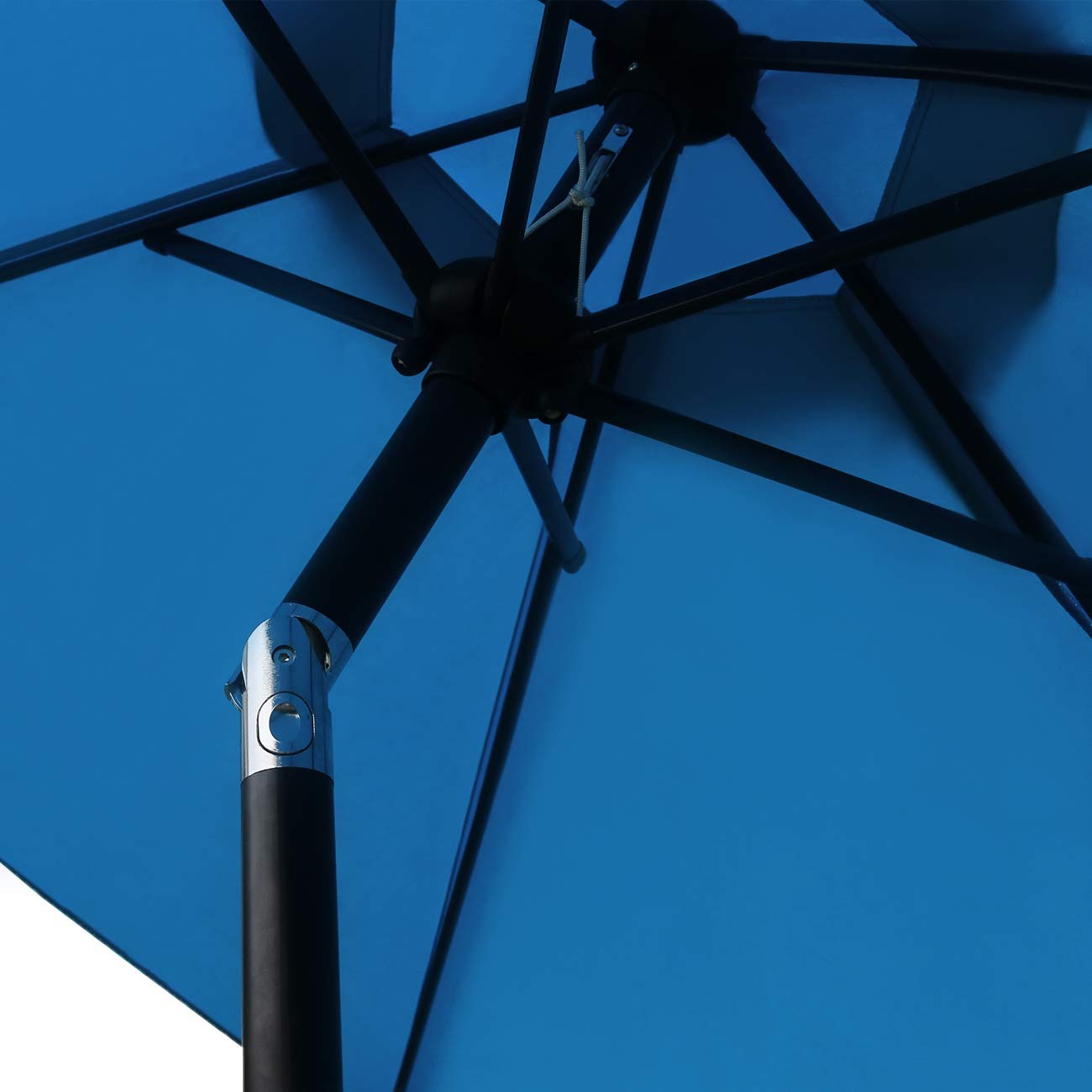 Sunnyglade 7.5' Blue Patio Umbrella with Tilt & Crank - Perfect for Outdoor Dining & Market Stalls