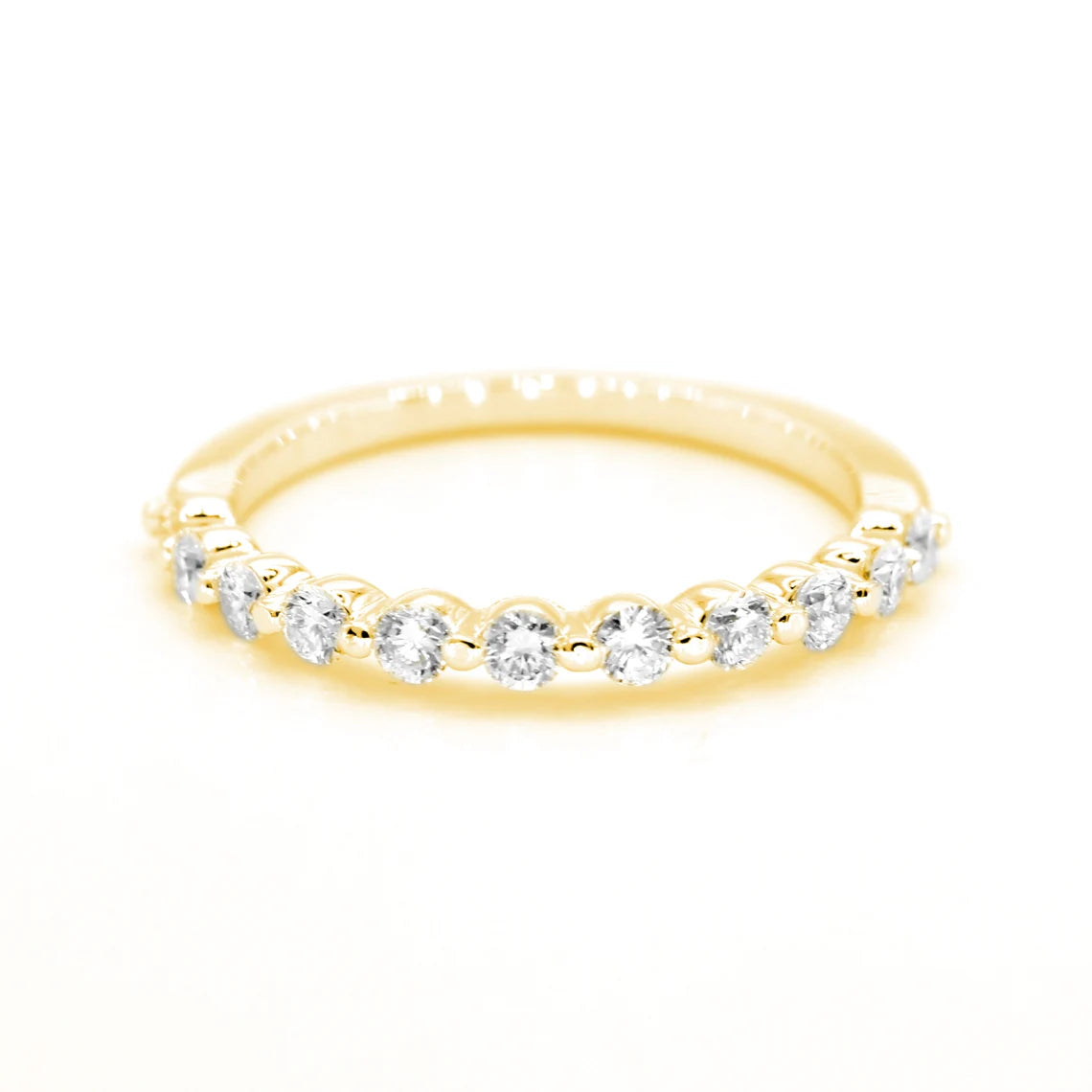 0.40 Carat Round Diamond Wedding Band - Delicate Floating Design Diamond Engagement Ring for Women - Perfect for Bridal, Anniversary, and Special Occasion Gifts