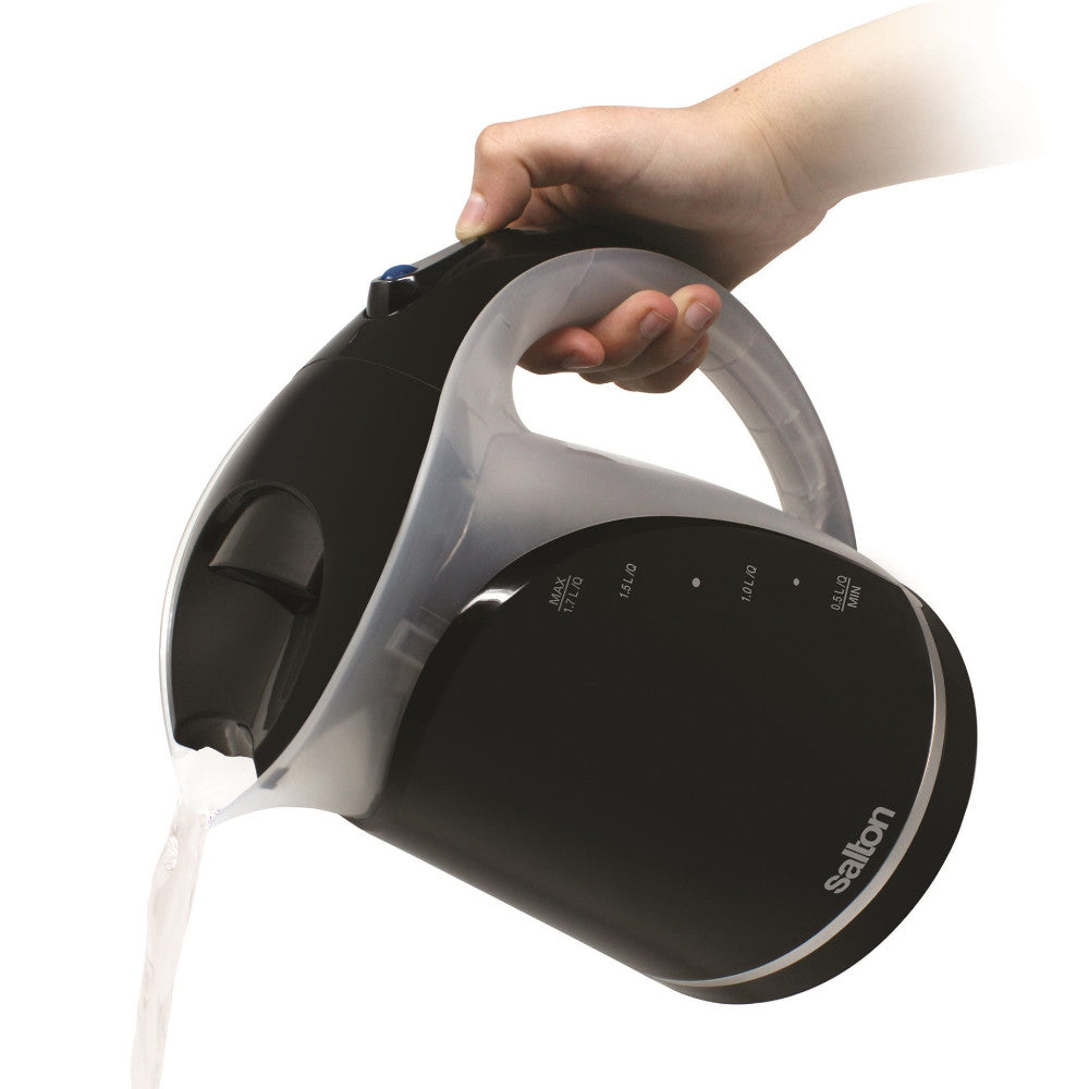 SALTON 360 Cordless Electric Kettle 1.7L Fast Boiling Stainless Steel - JK1648B - Perfect for Home, Office & Travel Use