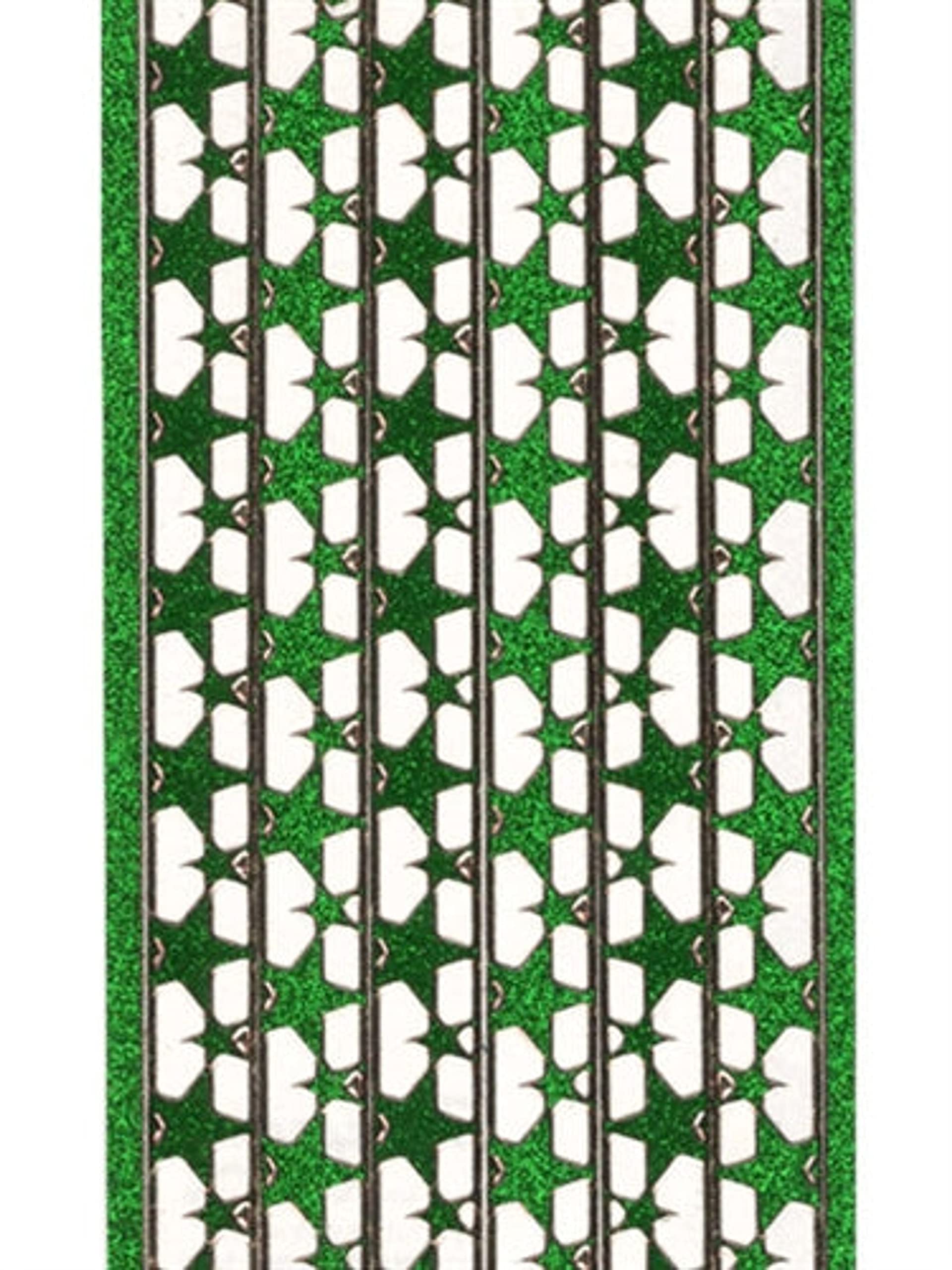 Glitter Red Star Border Decorative Stickers - Self-Adhesive Wall Decals for Bedroom, Nursery, Party & Home Decor - 20 Pack