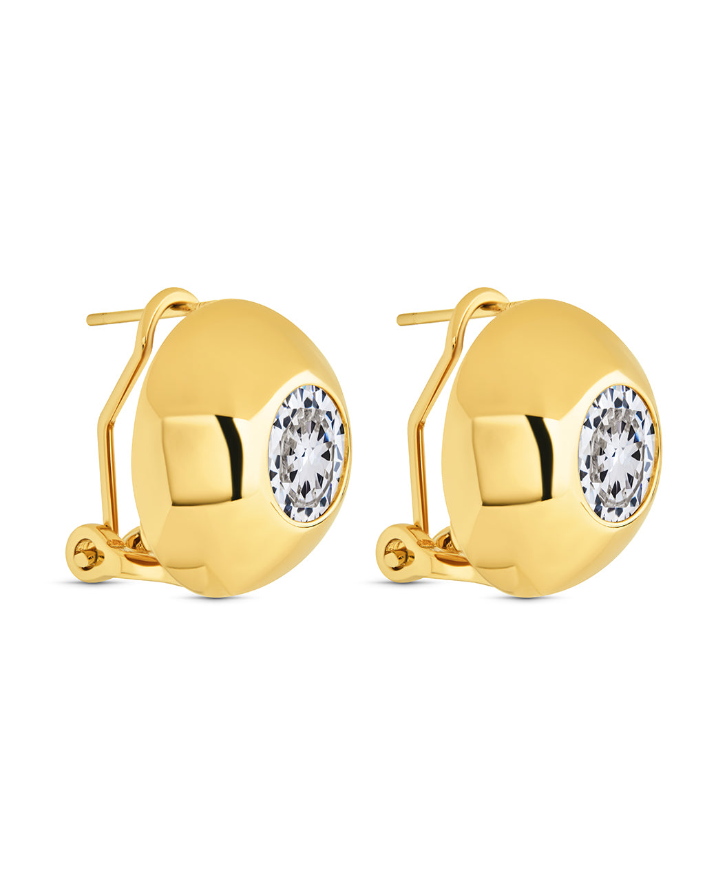 Zora CZ Dome Stud Earrings for Women - Sparkling Cubic Zirconia Studs - Perfect for Everyday Wear, Parties & Special Occasions