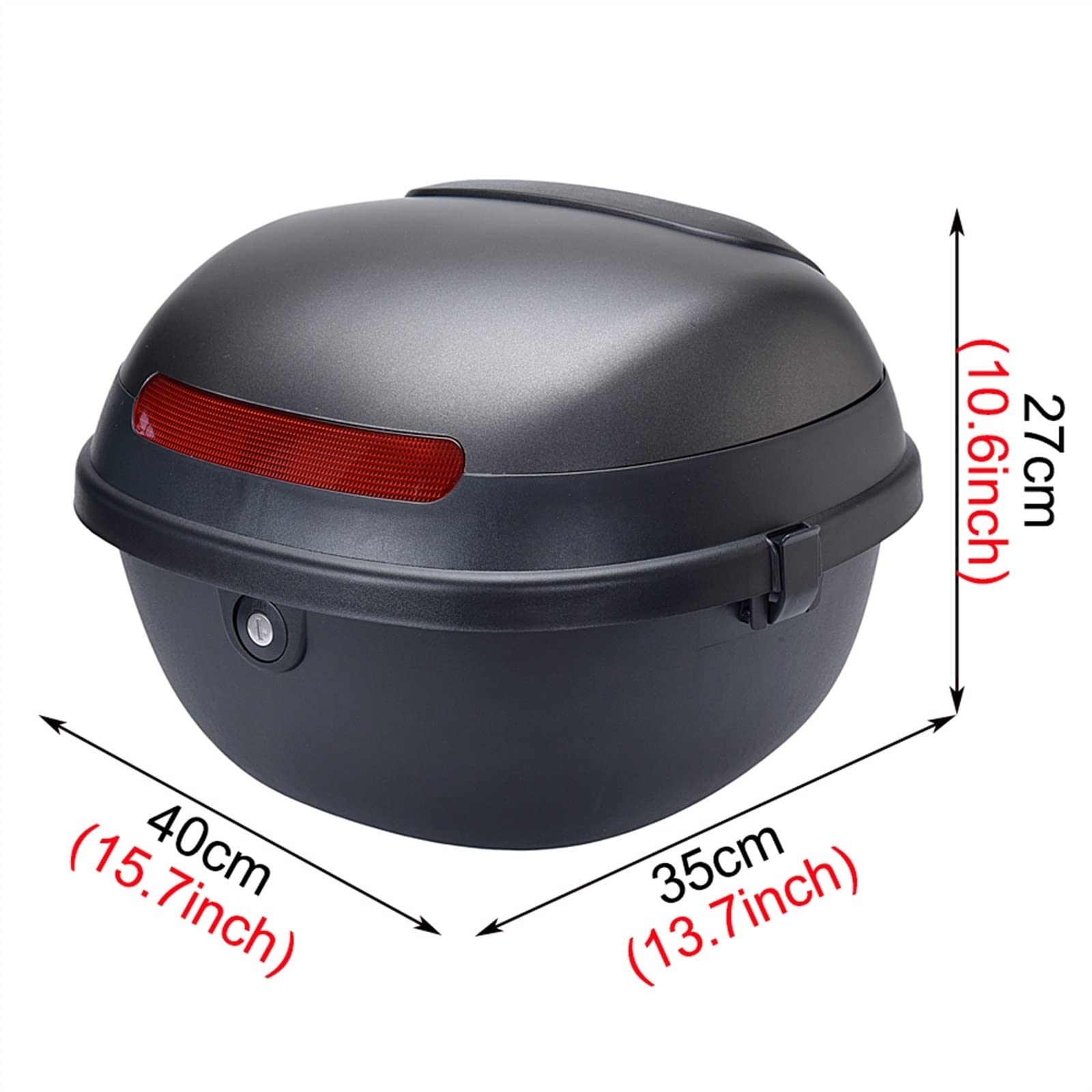 Universal Motorcycle Top Case - Lockable Storage for Helmet & Luggage - Light Gray
