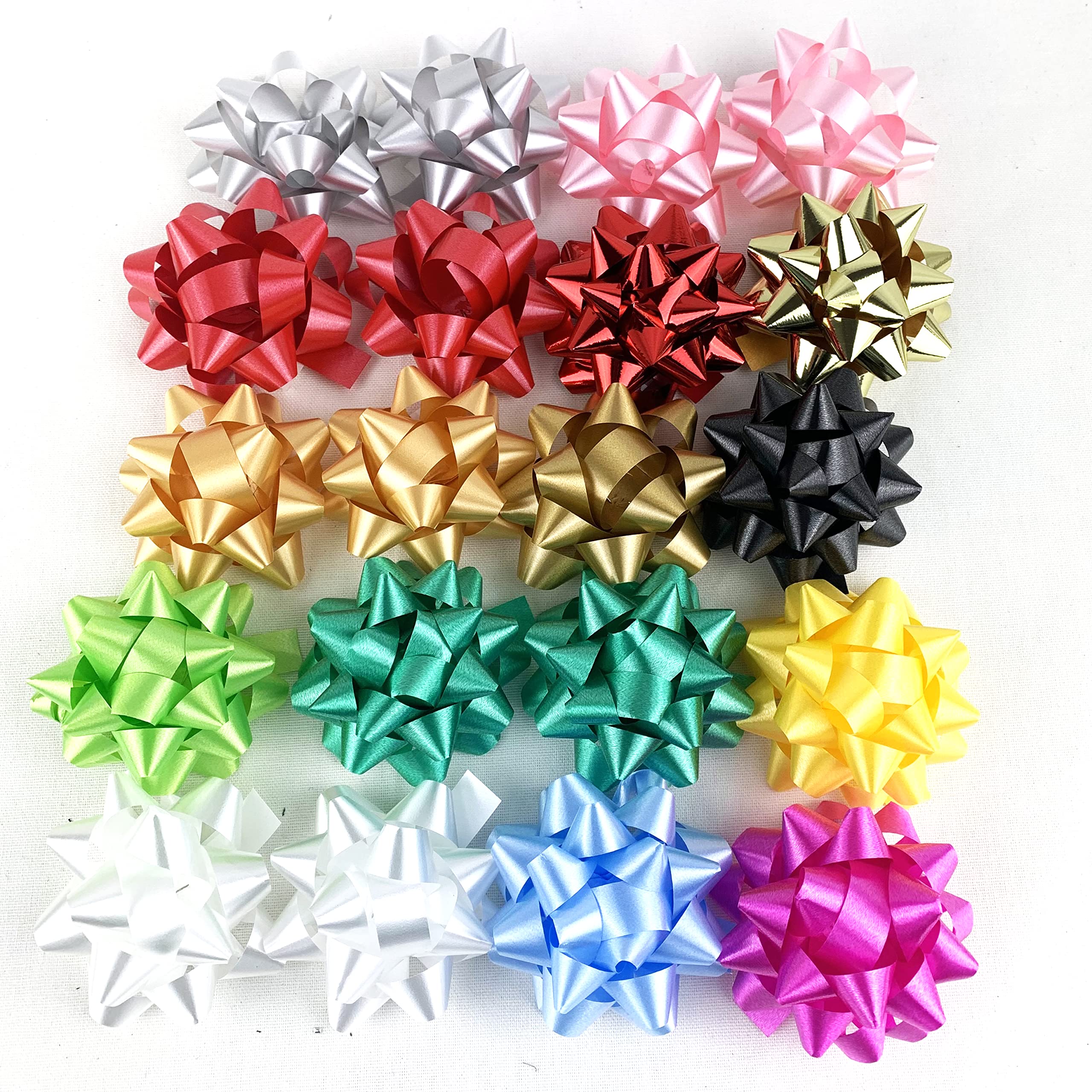 World's Best Mix Confetti Bows - 2.75 Inch Star & Wrap Bows (20 Pack) - Perfect for Gift Wrapping, Party Decorations & Wedding Favors