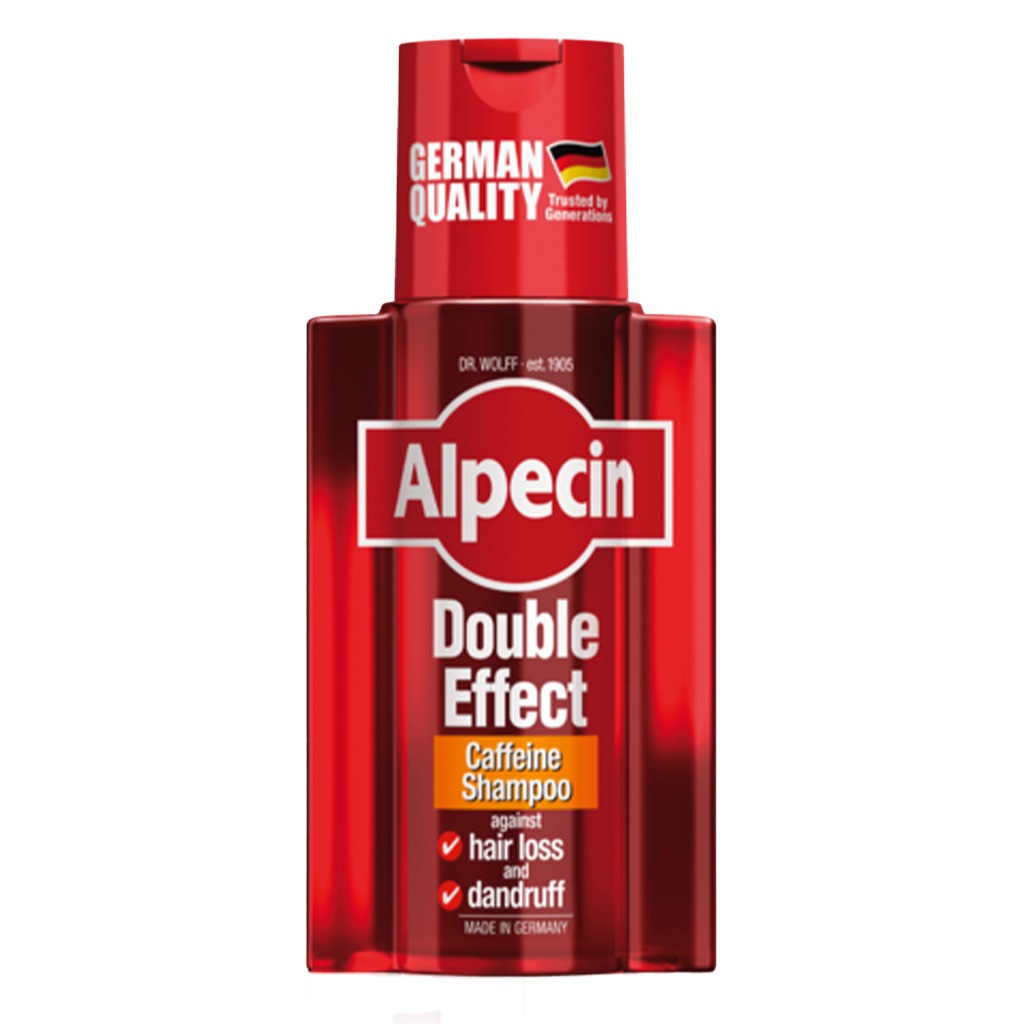 Dr. Wolff Alpecin Double Effect Caffeine Shampoo for Hair Growth & Dandruff Control - 200ml for Men & Women - Stimulates Hair Follicles & Reduces Hair Loss - Perfect for Daily Use & Thinning Hair Care
