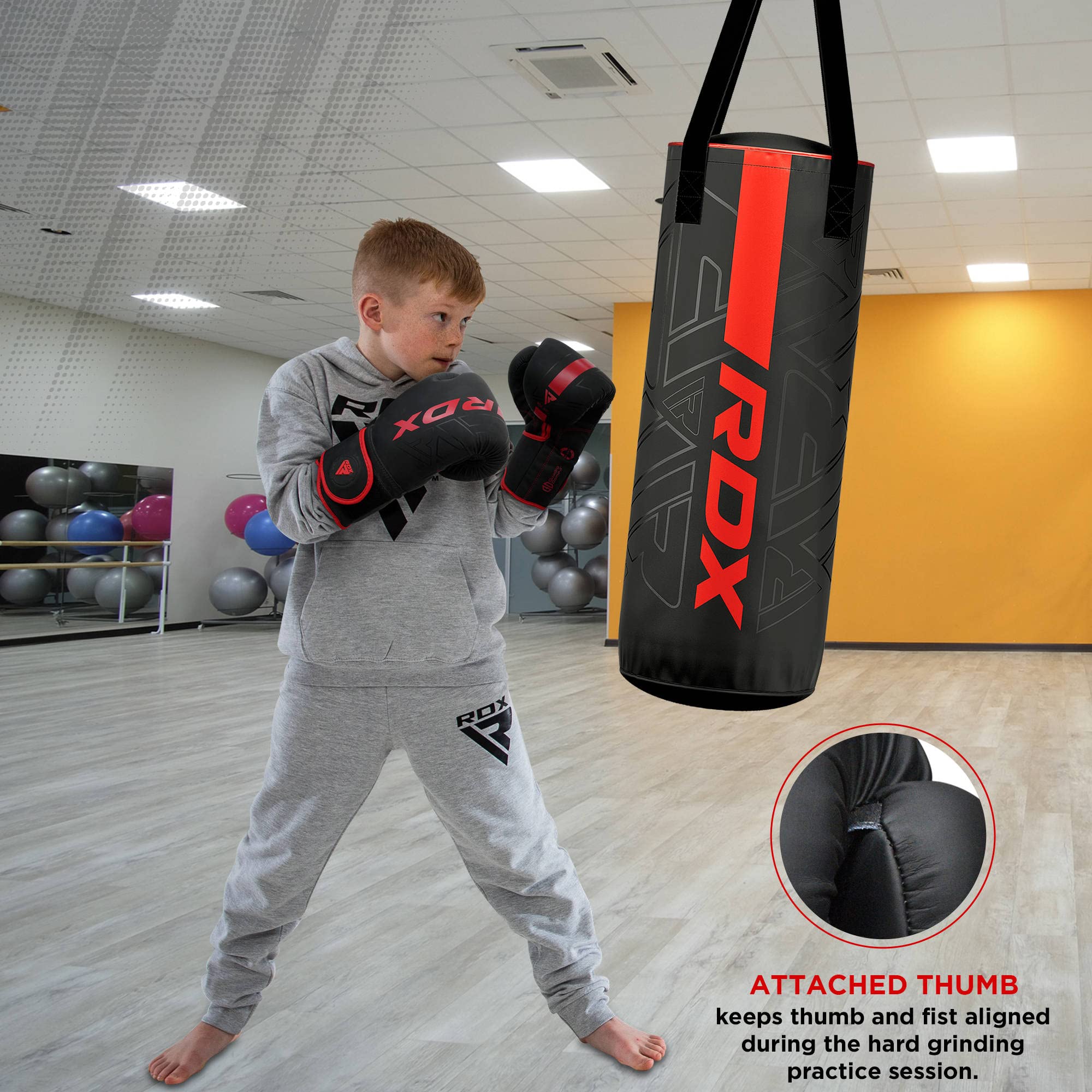 RDX Kids Punching Bag 2FT with Boxing Gloves - Junior Hanging Bag Set for Kickboxing & MMA Training - Perfect for Home Gym, Birthday Gifts & Kids Fitness