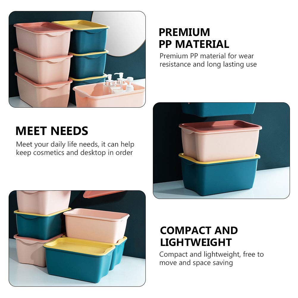 Cabilock 1-Piece Plastic Storage Box - Stackable Desk Organizer Bin for Office Supplies, Underwear, Jewelry & Small Items | Perfect for Home, Office & Dorm Organization