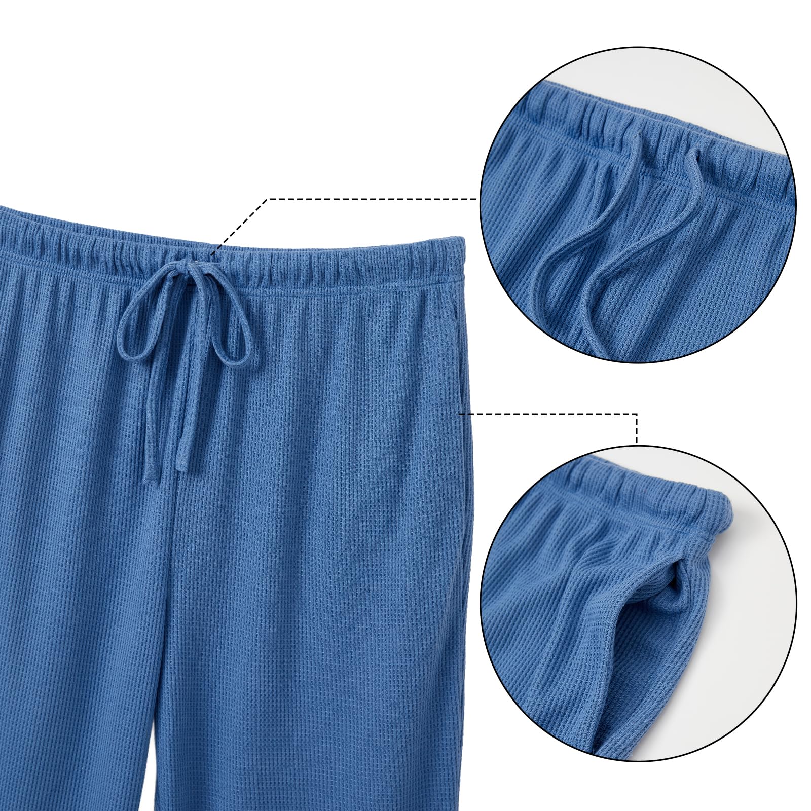 IFFEI Waffle Knit Family Matching Pajama Sets - 2 Piece Long Sleeve Lounge Wear with Pockets | Soft Sleepwear & Joggers for Women, Men & Kids | Perfect for Christmas, Family Photos & Cozy Nights at Home