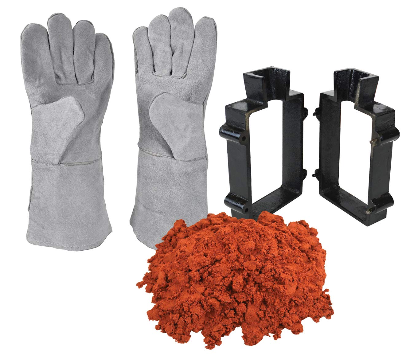 10 Lbs Petrobond Quick Cast Sand Casting Kit - Cast Iron Mold Flask Frame, Safety Gloves & Clay for Melting & Pouring Precious Metals - Perfect for DIY Jewelry Making, Metal Crafting & Home Foundry Projects