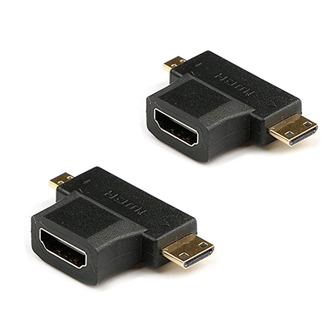 2-in-1 Mini/Micro HDMI Adapter Gold Plated - for Smartphones, Tablets & Cameras