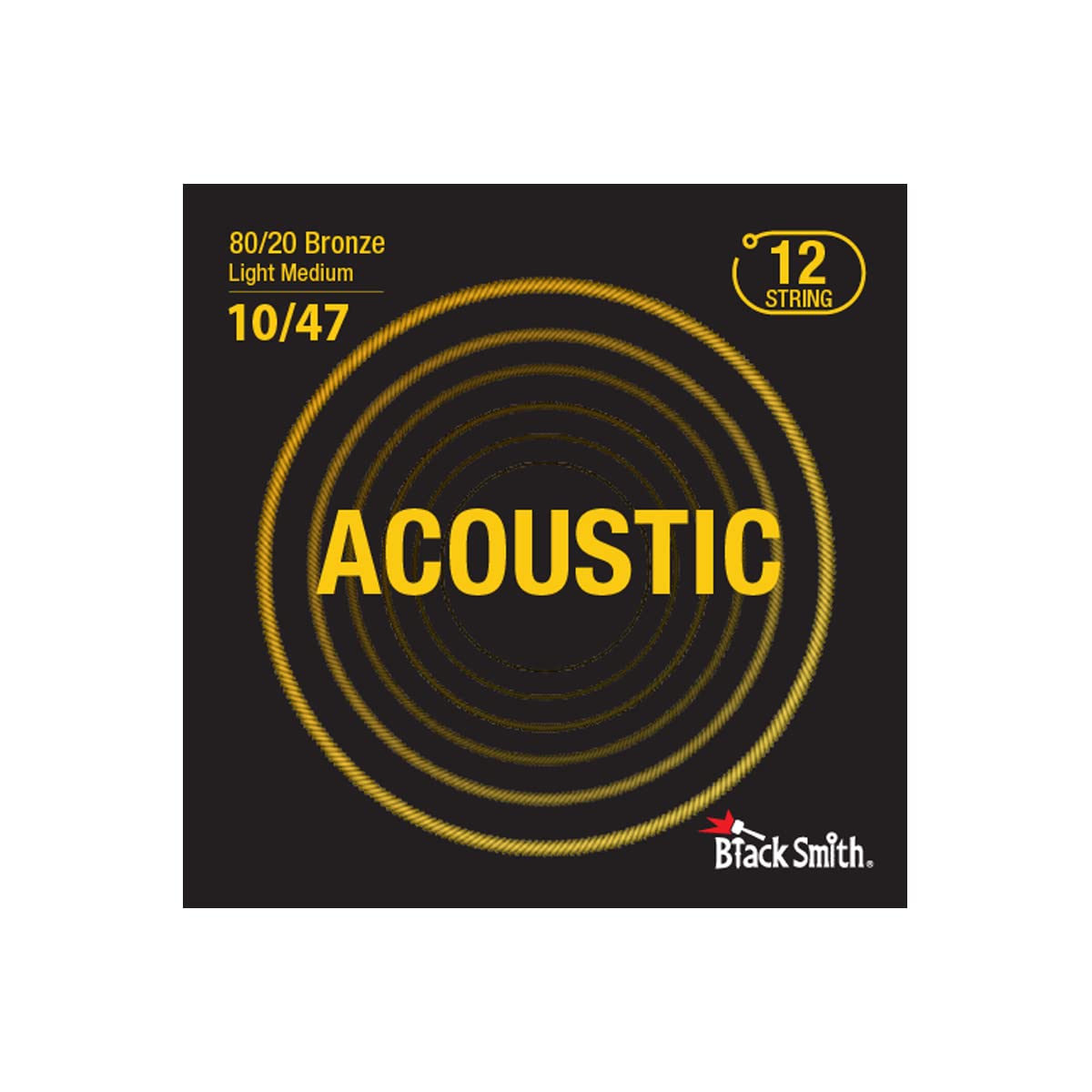 Premium Blacksmith 12-String Acoustic Guitar Strings 010-047 - Durable & Bright Tone for Professional Performances & Studio Recording