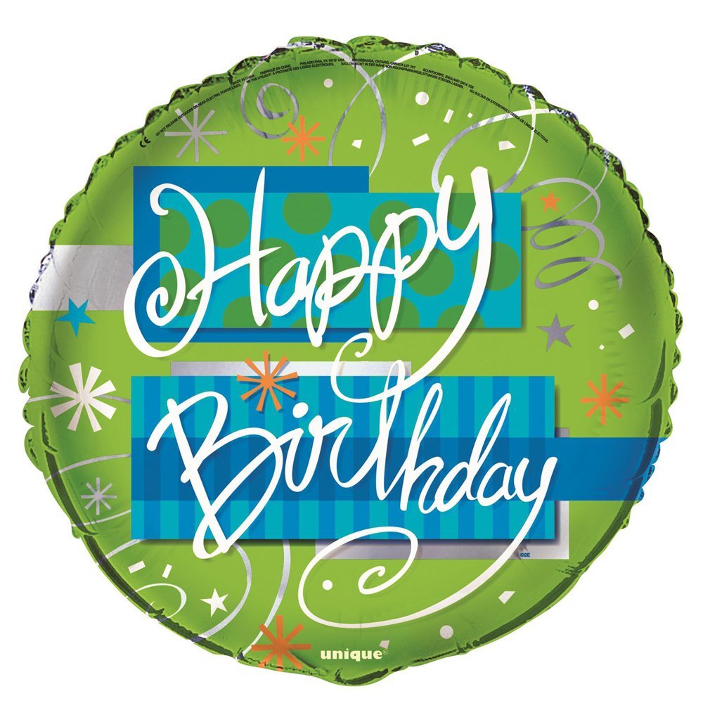 Unique Supplies 17.5 Inch Multicolor Foil Birthday Party Balloons - Perfect for Birthday Celebrations, Baby Showers & Special Events