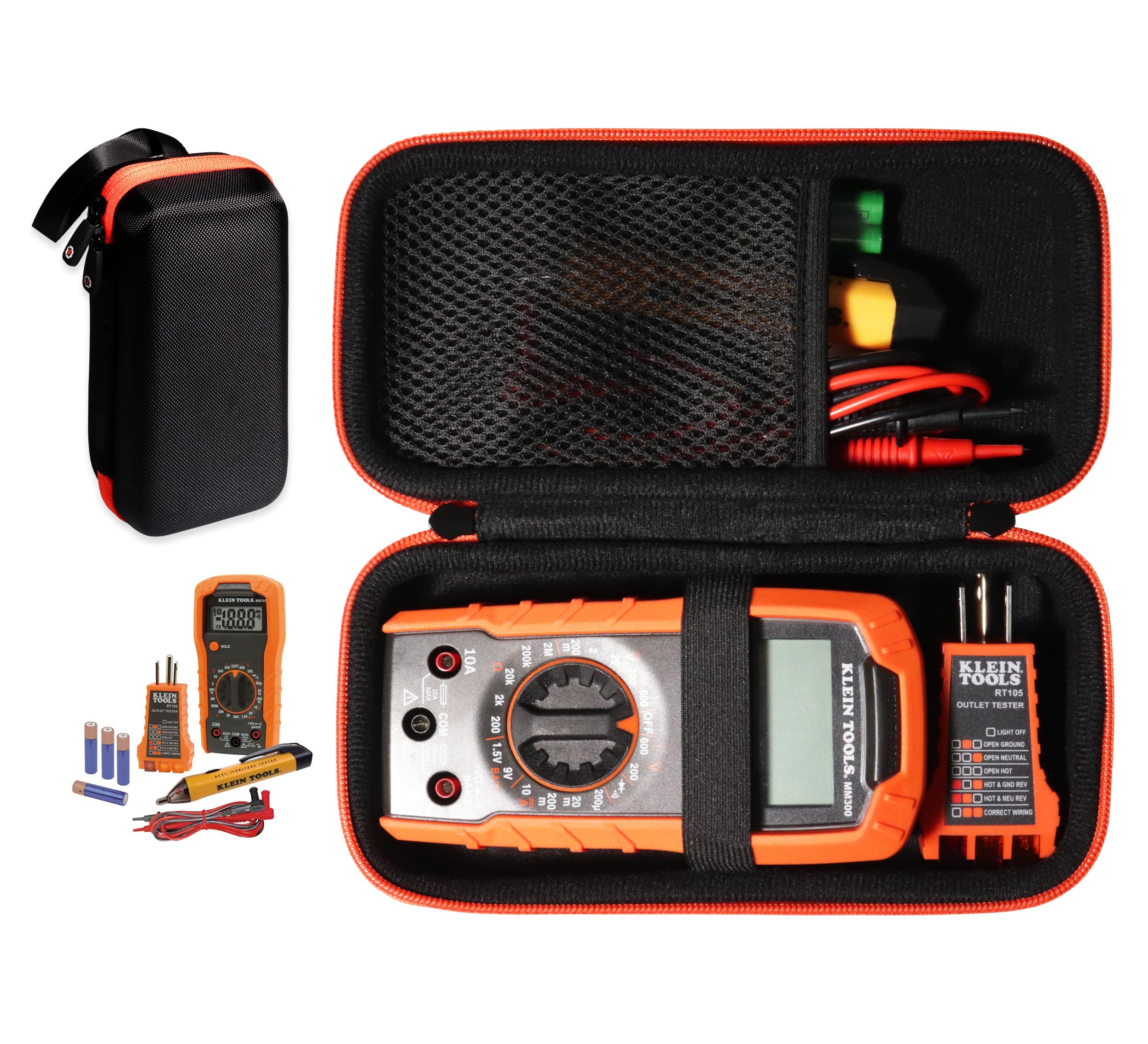 Klein Tools 69149P Electrical Test Kit with Digital Multimeter - Noncontact Voltage Tester, Outlet Tester, Test Leads & Batteries Included - Perfect for Electricians, DIY Home Electrical Repairs & Safety Testing