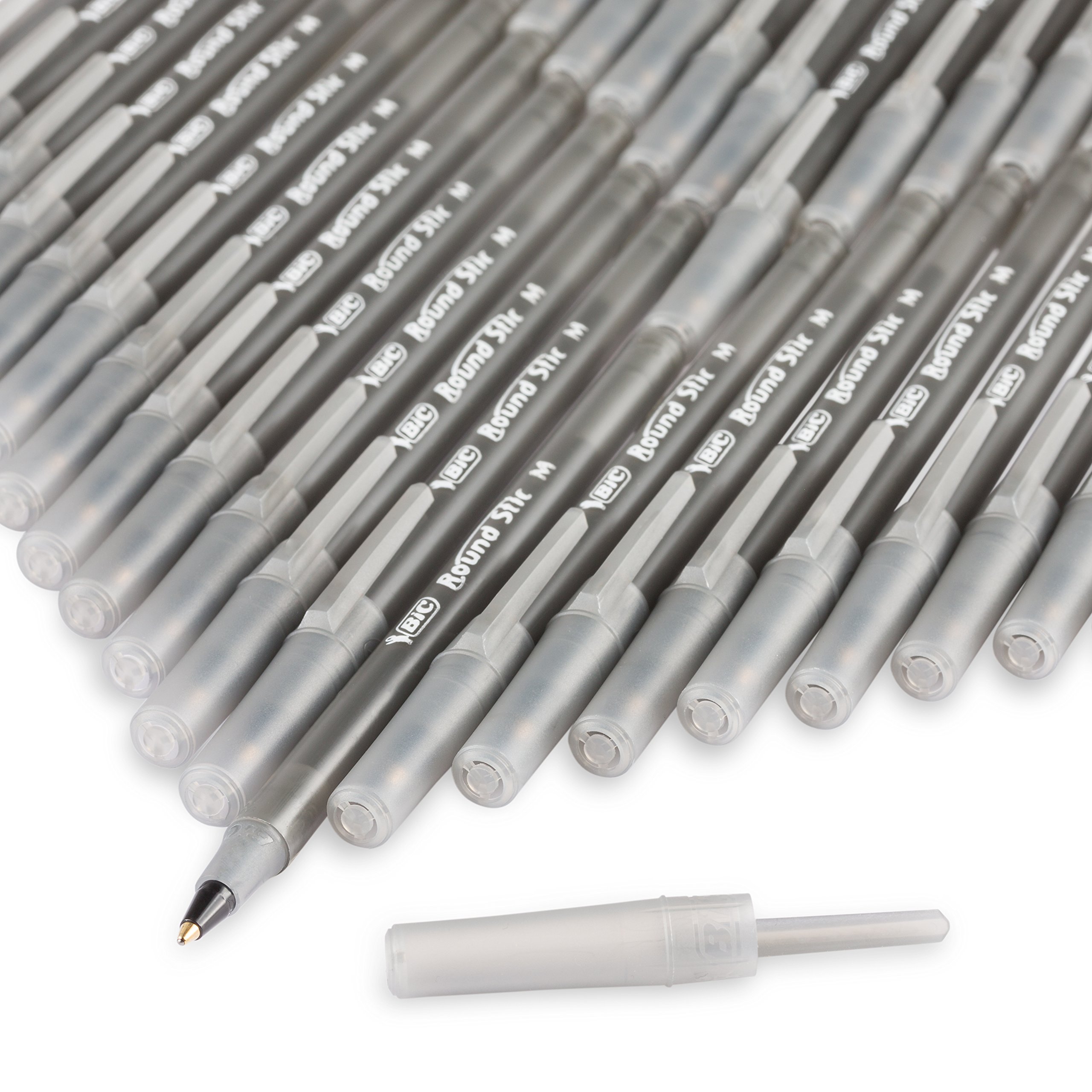 BIC Round Stic Xtra Life Black Ballpoint Pens, 36-Pack Bulk Pens, Medium Point 1.0mm - Comfortable Flexible Barrel for Smooth Writing - Ideal for Office, School & Home Use - #1 Best Selling Ballpoint Pens