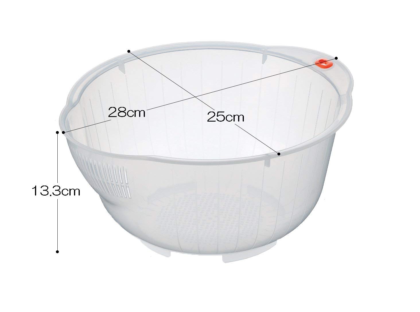 Japanese Rice Washing Bowl - Plastic Colander with Side & Bottom Drain Holes for Perfectly Rinsed Rice - Ideal for Sushi, Rice Cooking & Asian Cuisine Prep