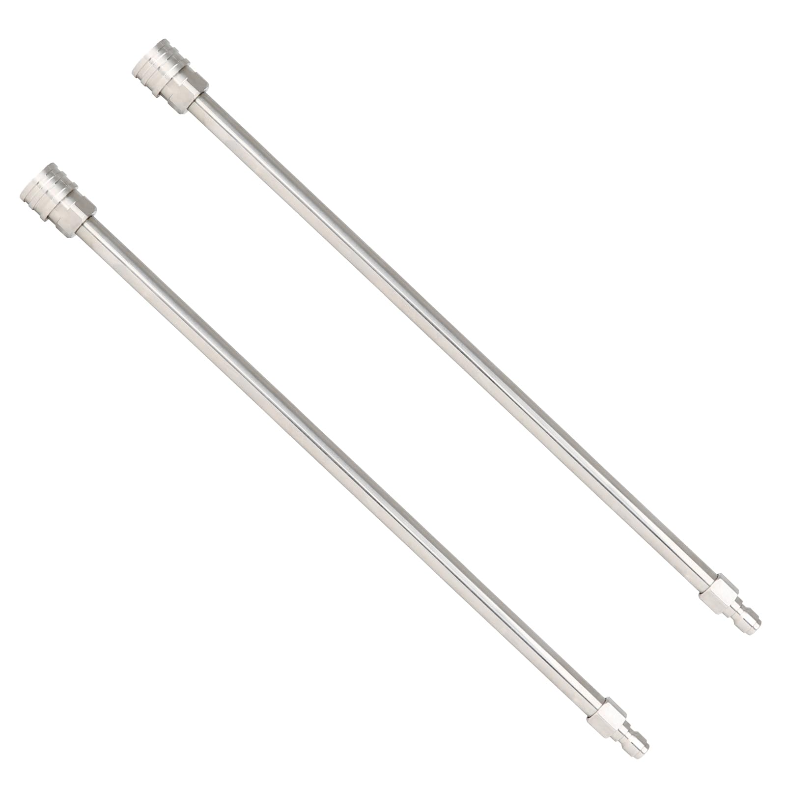 Sooprinse 17 Inch Stainless Steel Pressure Washer Extension Wand - 1/4 Inch Quick Connect Power Washer Lance (2 Pack) - Perfect for Cleaning Hard-to-Reach Areas, Roofs, and High Surfaces
