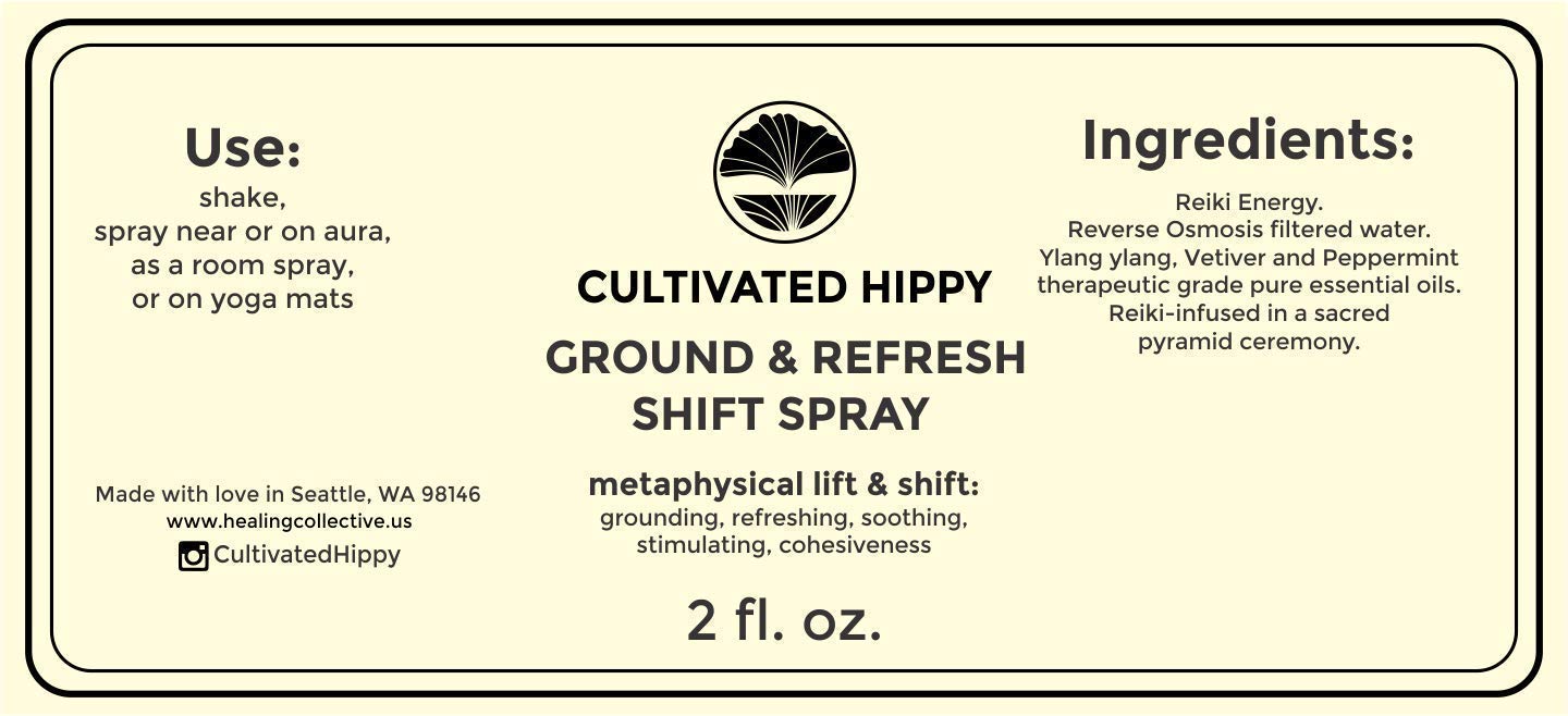 Ground & Refresh Shift Spray by Cultivated Hippy - Organic Aromatherapy Mist for Stress Relief & Energy Boost | Perfect for Yoga, Meditation & Daily Wellness