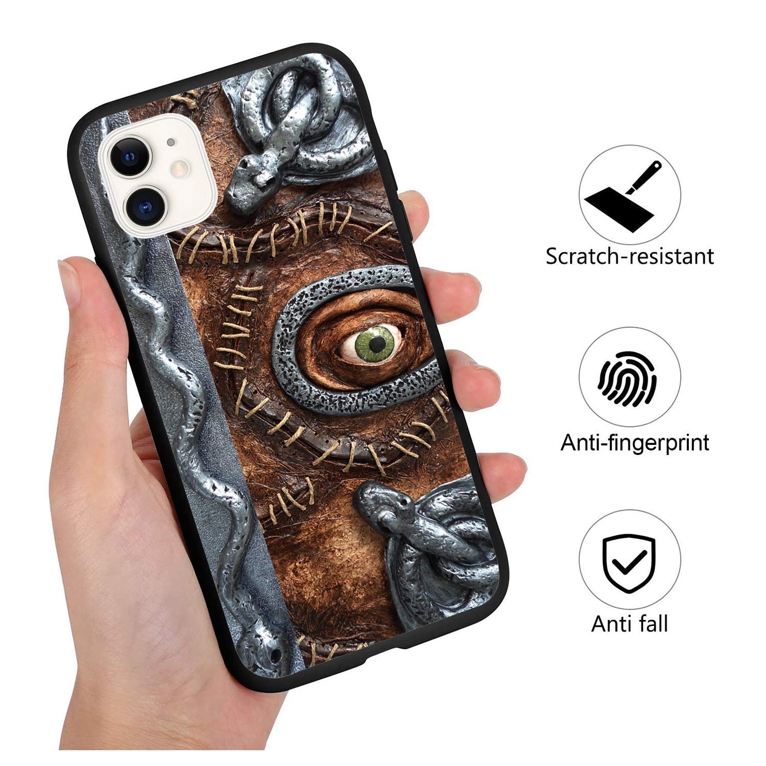 Premium Silicone Phone Case for iPhone 13 Pro - Soft Non-Slip Anti-Scratch Protective Cover with Reinforced Bumper (Black Spell Book Design) | Perfect for Everyday Use, Travel & Outdoor Activities