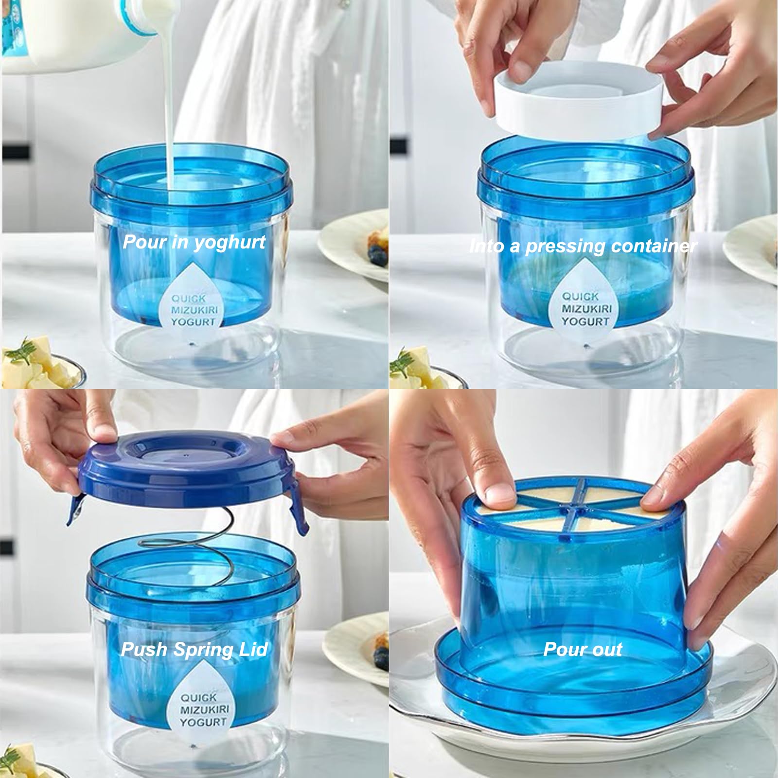 2-Pack Small Greek Yogurt Maker - Homemade Refrigerated Yogurt Strainer for Thick Greek Yogurt, Cream Cheese & Desserts | Perfect for Healthy Snacks, Breakfast Bowls & Meal Prep