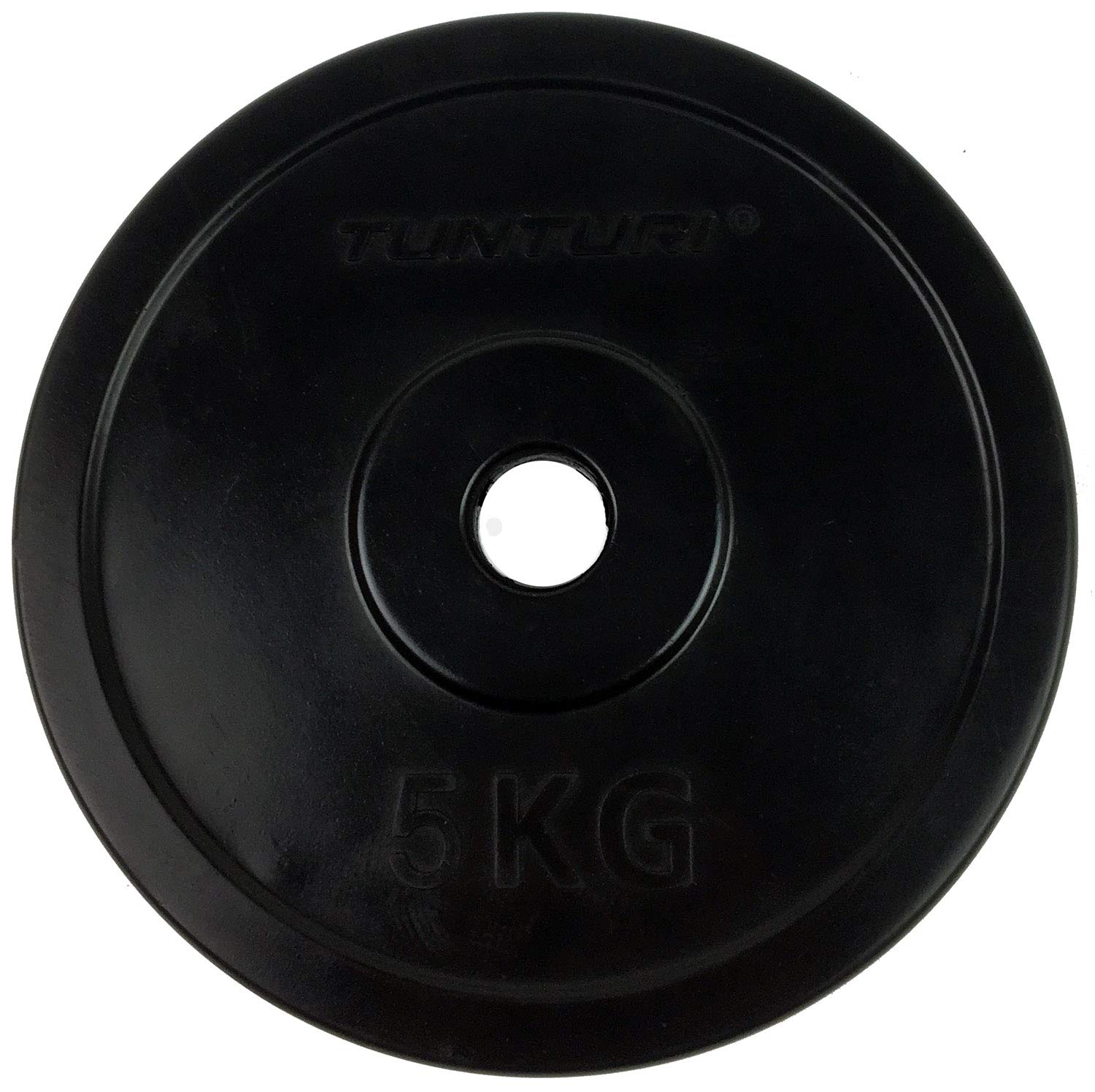 Tunturi Unisex Adult Rubber Weight Plate 20.0kg (44 lbs) - Single Black Gym Plate for Strength Training & Home Workouts
