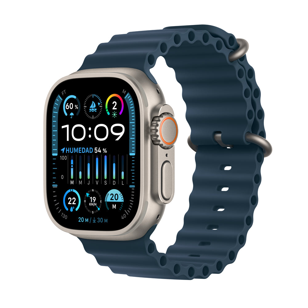 Apple Watch Ultra 2 GPS + Cellular 49mm Titanium Case with Blue Ocean Band - Smartwatch for Fitness Tracking, Outdoor Adventures & Daily Wear