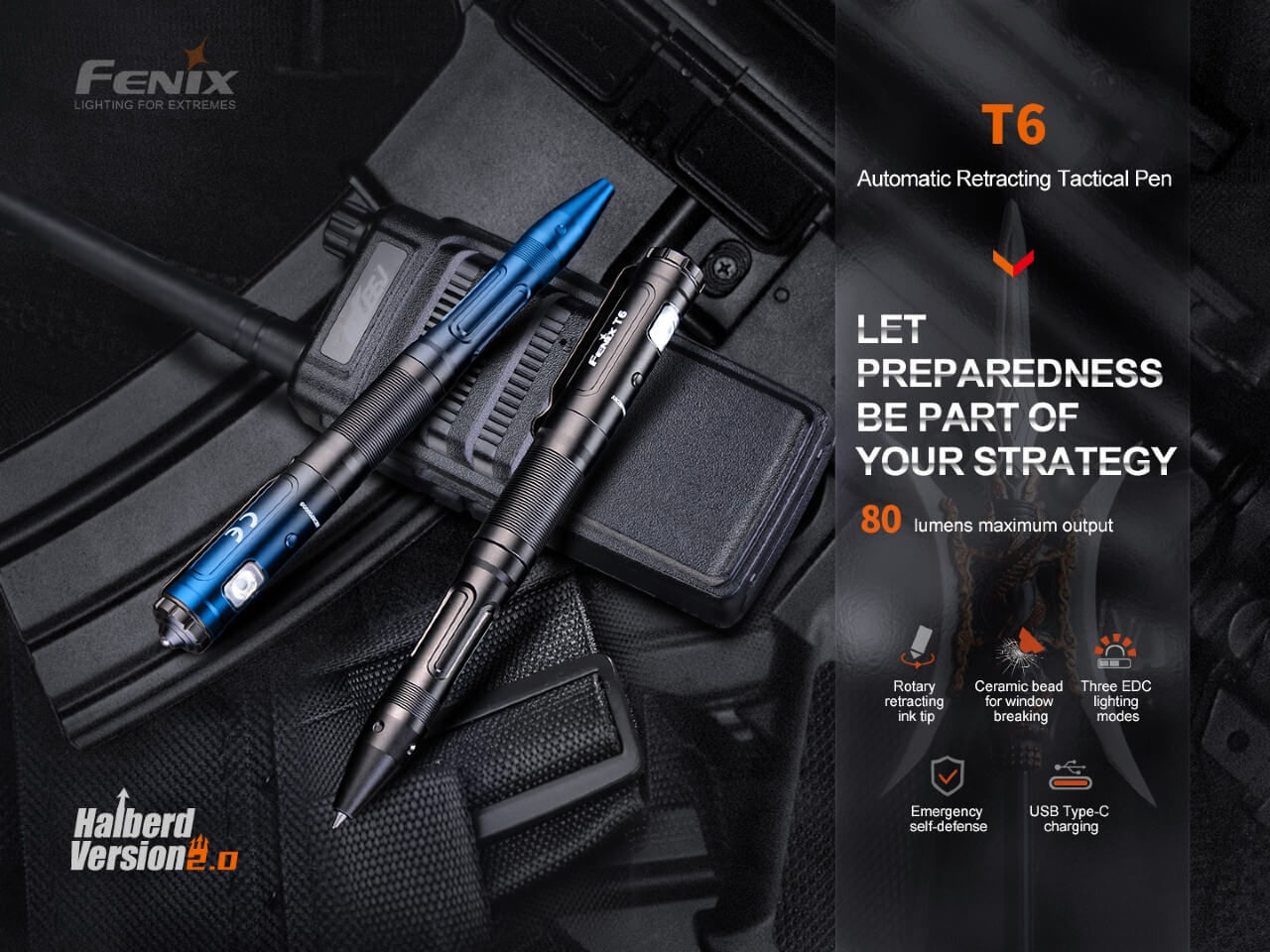 Fenix T6 Tactical LED Penlight - Ultra Bright Flashlight for Law Enforcement, Military & Outdoor Adventures | Perfect for Night Hiking, Camping & Emergency Situations