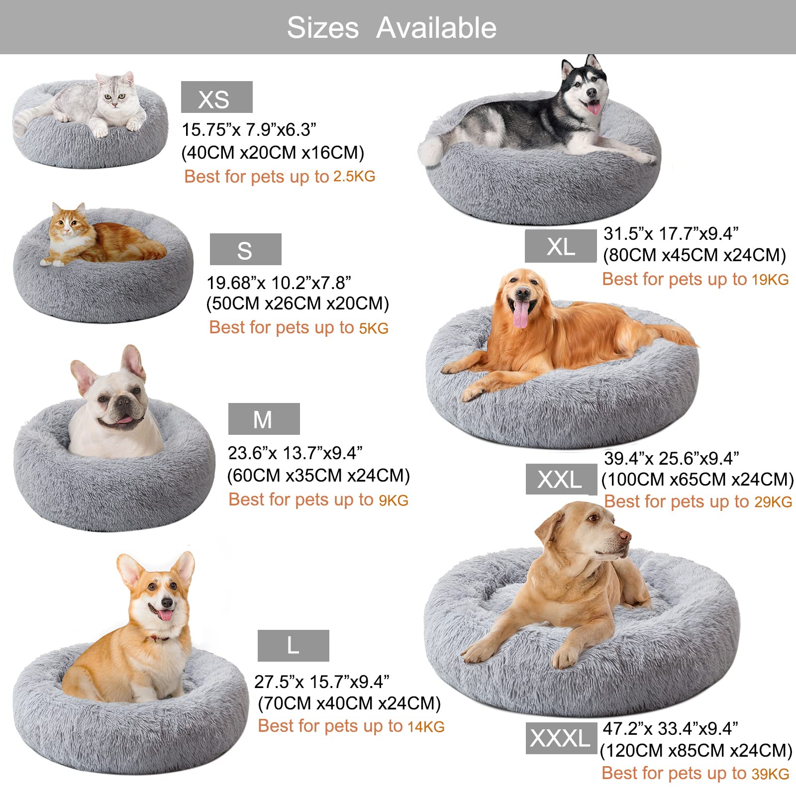 Premium Large Dog Bed for Big Dogs - Calming Donut Round Pet Bed for Medium Pets, Comfy Luxury Anti-Anxiety Plush Cuddler Mat (31.5