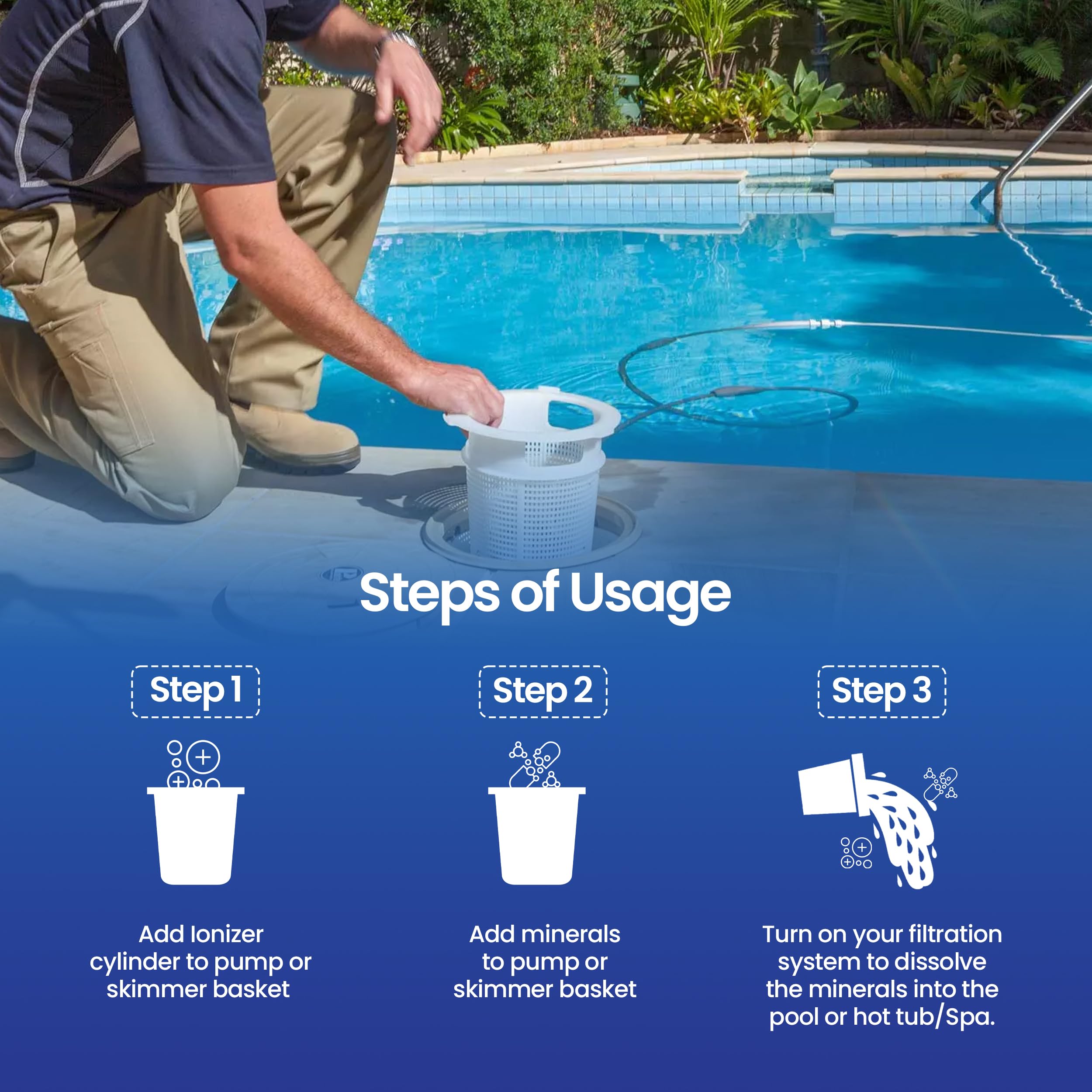 XL Black Mineral Purifier & Catalyst™ for Pools and Hot Tubs (11K-30K Gallon Capacity) - Includes Mineral Pack & Ionizer | Improves Water Clarity, Reduces Chlorine Use for Sparkling Clean Swimming Pools & Spas