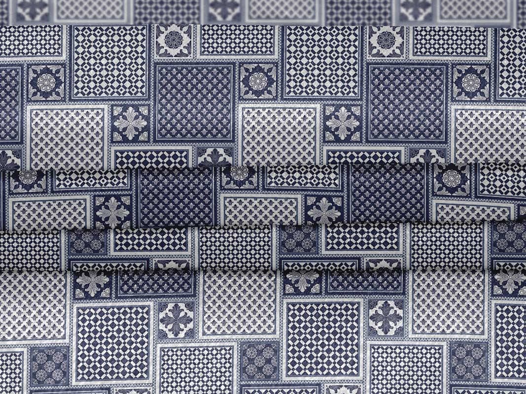 oneOone Velvet Blue Floral Printed Fabric by The Yard - 58 Inch Wide DIY Sewing Material for Clothing, Dresses, Home Decor & Crafts