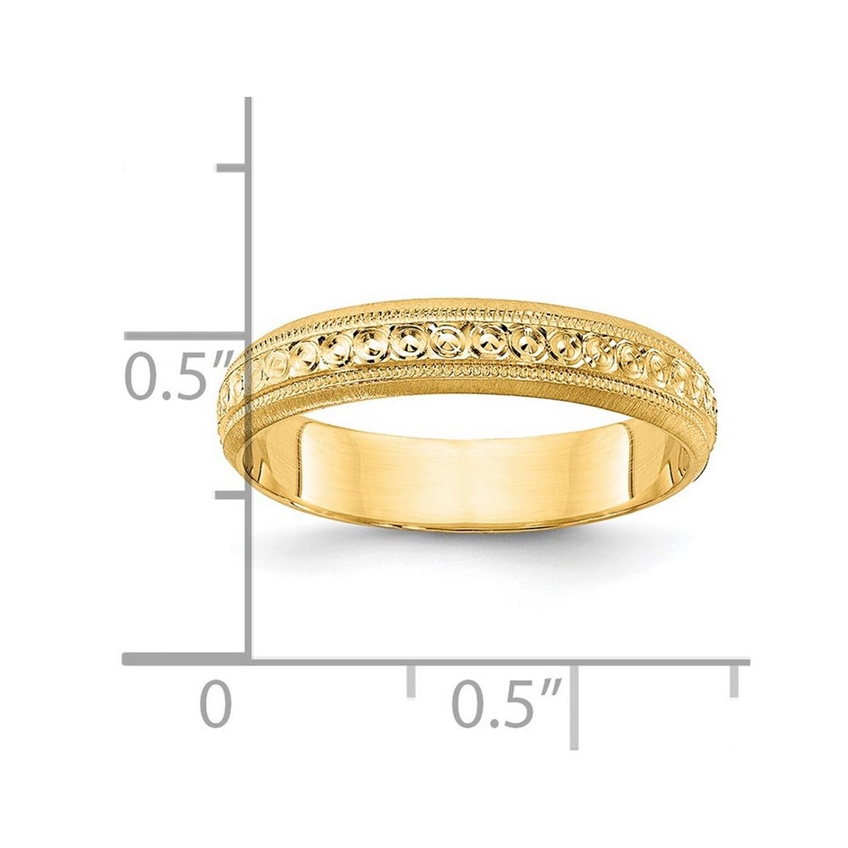 14K Gold Etched Wedding Band Ring for Women & Men - Rose, White & Yellow Gold Options - Various Sizes Available - Perfect for Anniversaries, Engagements & Special Occasions