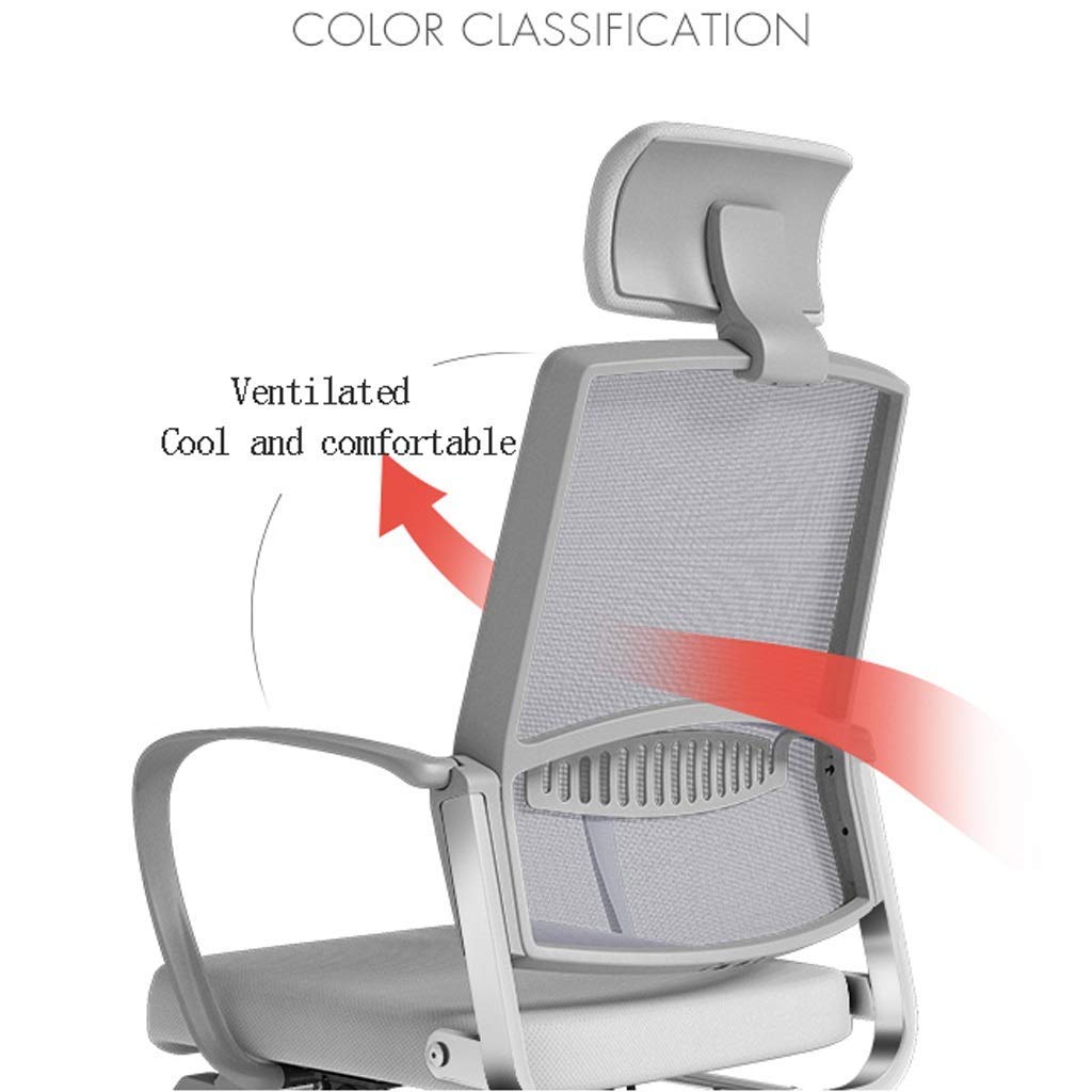 Ergonomic Office Chair - Adjustable Reclining Computer Desk Chair with Lumbar Support for Home & Office, Perfect for Long Work Hours & Lunch Breaks (Gray)