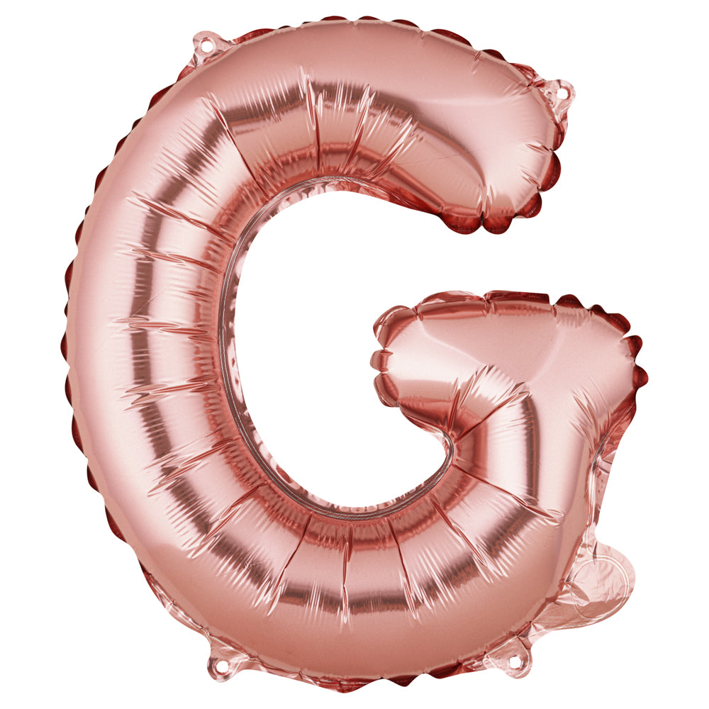 Rose Gold Mylar Letter G Balloon - 16 Inch Large Foil Balloon for Birthday Party Decorations, Baby Shower, Wedding, Anniversary & Graduation Celebrations - 1 Count Box