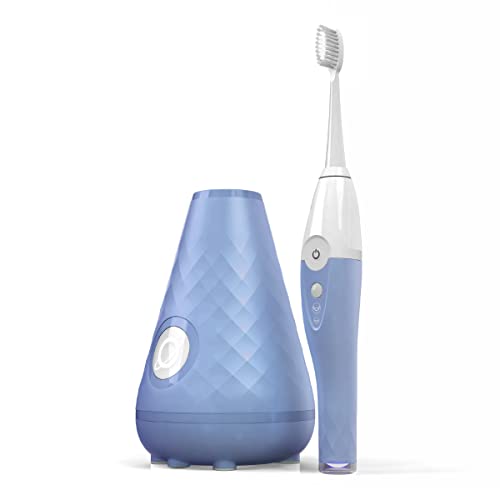 TAO Clean Umma Diamond Sonic Electric Toothbrush with UV Sanitizing Station - Ergonomic Handle, 2 Speed Modes, Deja Blue - Perfect for Travel & Home Oral Care Routine