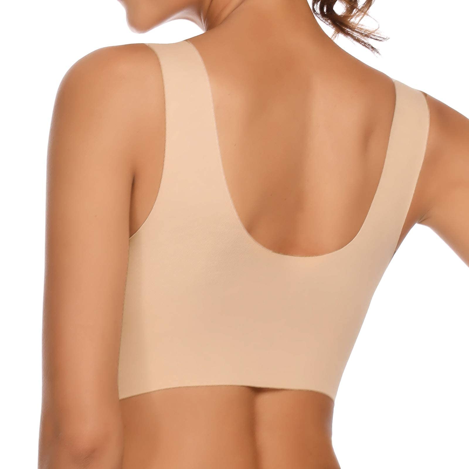 WOWENY Wireless Bras for Women - Comfortable Sleep Bralette, Full Coverage Soft Crop Top Bra, Zero Feel Thin Bustier | Perfect for Yoga, Lounging & Everyday Wear