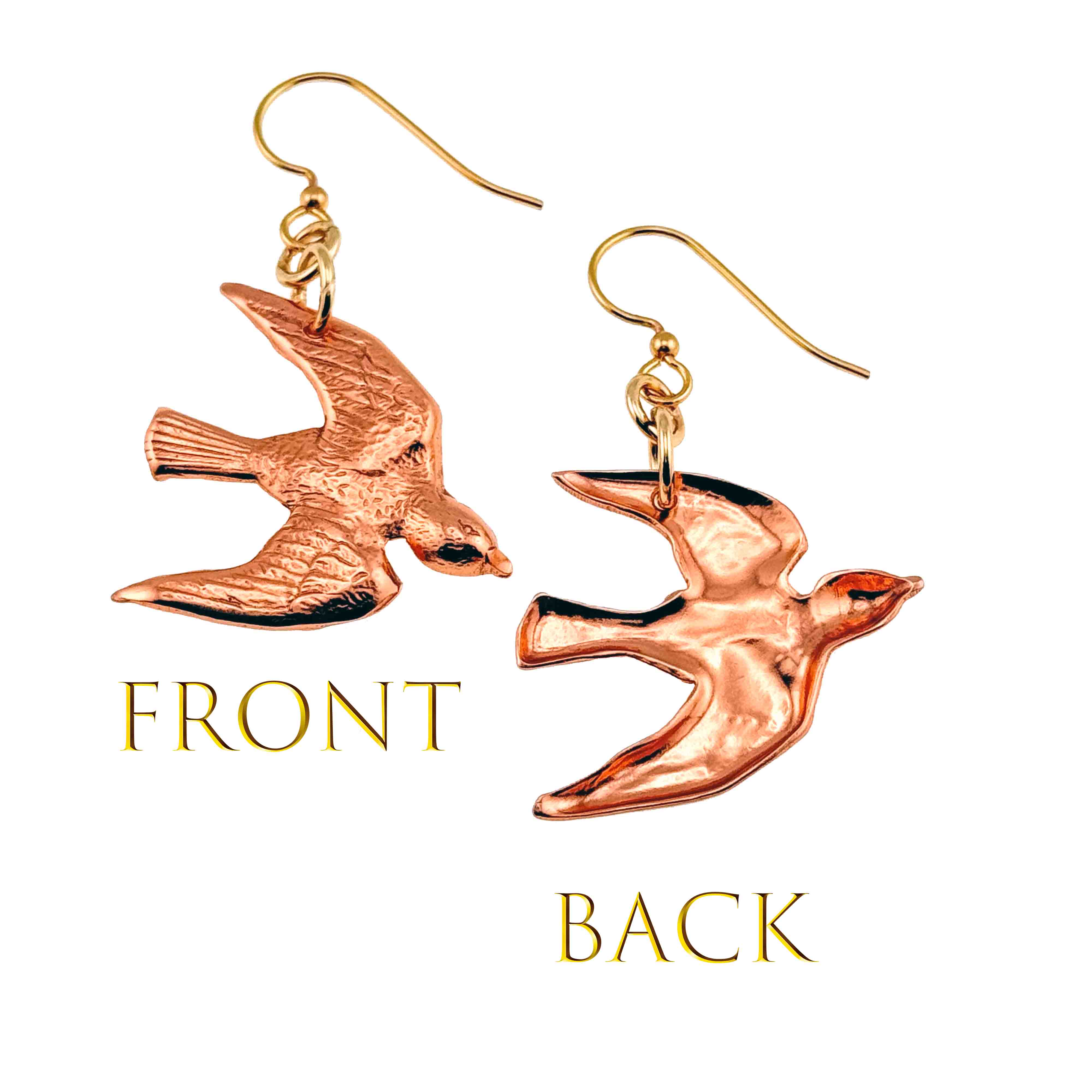 Handmade Copper Flying Swallow Earrings for Women - Vintage Boho Jewelry Gift - Perfect for Parties, Weddings & Everyday Wear