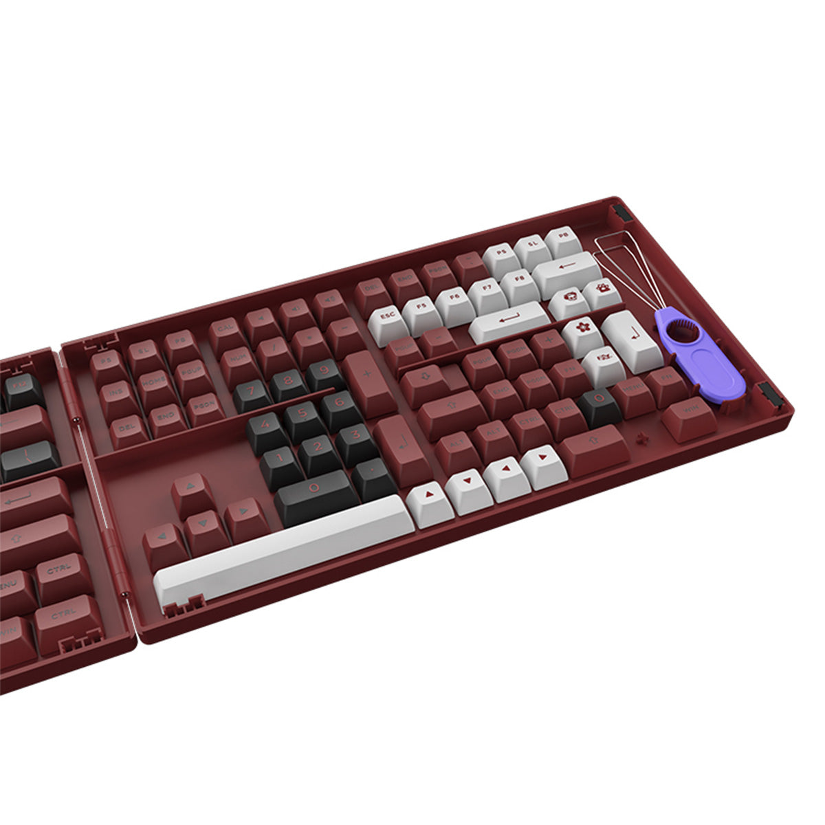 Akko Bred Fullset PBT Doubleshot ASA Profile 158-Piece Keycaps - Perfect for Mechanical Keyboards, Gaming & Typing