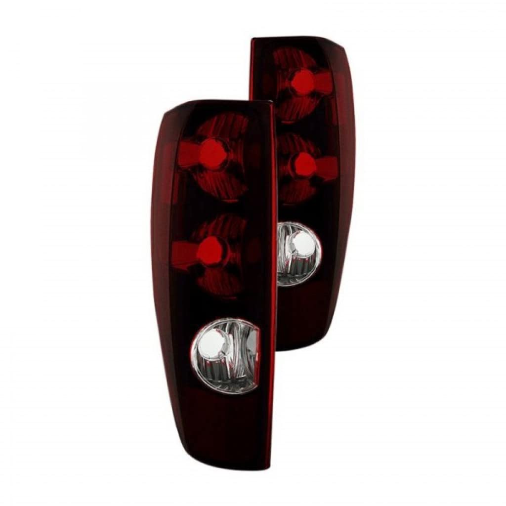 Xtune Red Smoked Tail Lights Pair for Chevy Colorado 2004-2012 - OE Replacement with ALT-JH-CCOL04-OE-RSM (Part# 9033889) | Upgrade Your Truck's Style & Safety for Night Driving