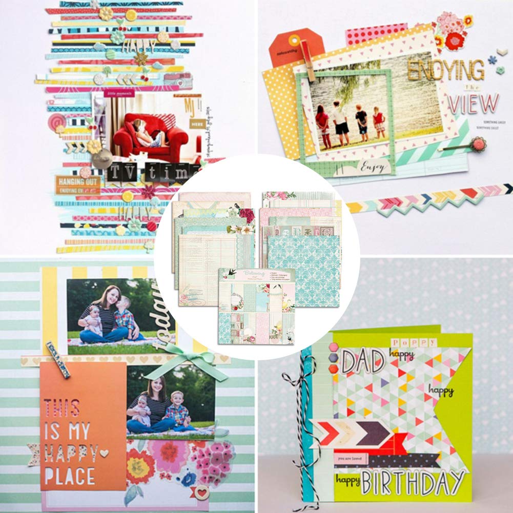 24-Piece Floral Scrapbook Paper Pad - Premium 6