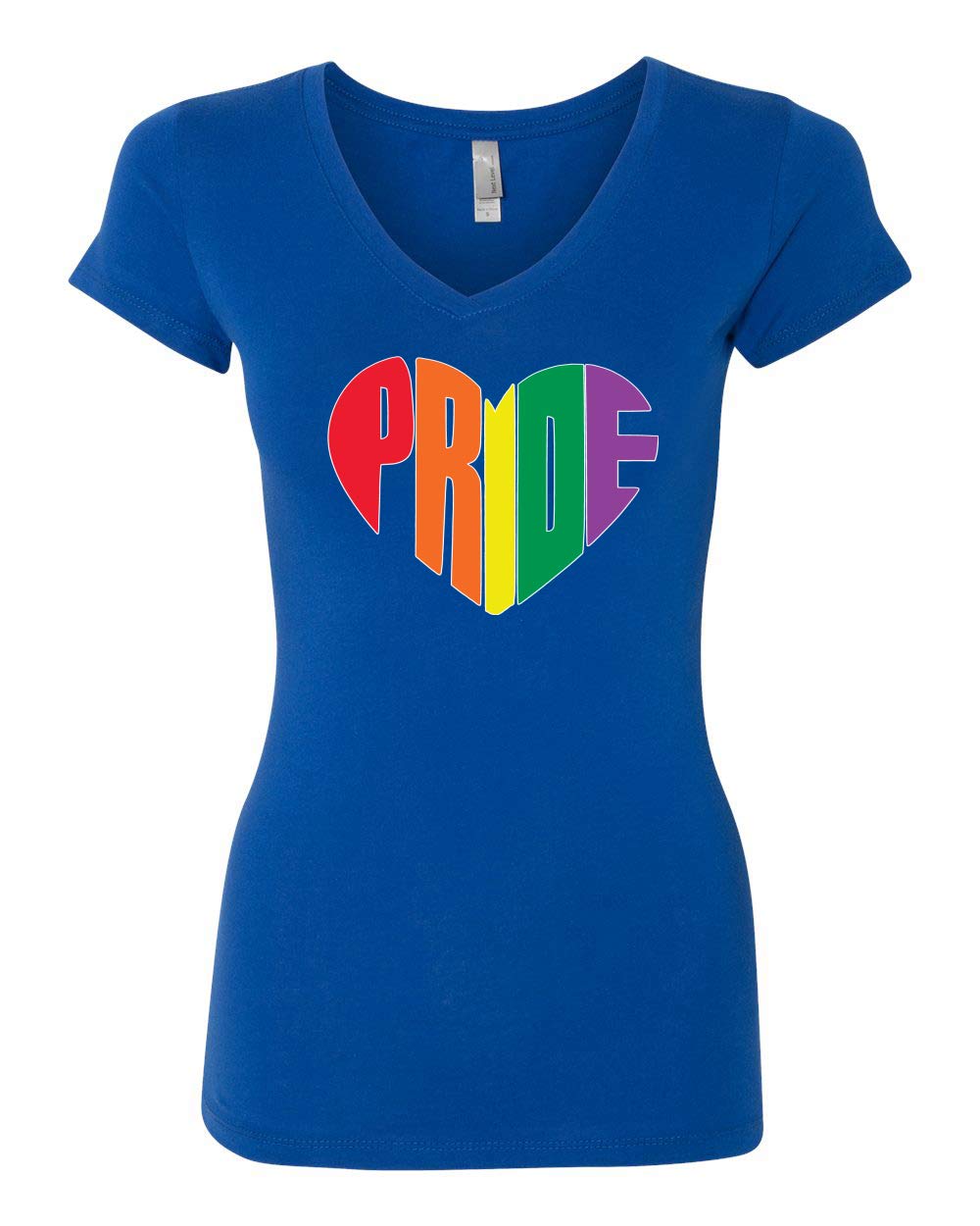 Rainbow LGBTQ Pride Heart V-Neck T-Shirt for Women - Soft Cotton Gay Pride Tee for Pride Month, LGBTQ+ Events & Ally Support