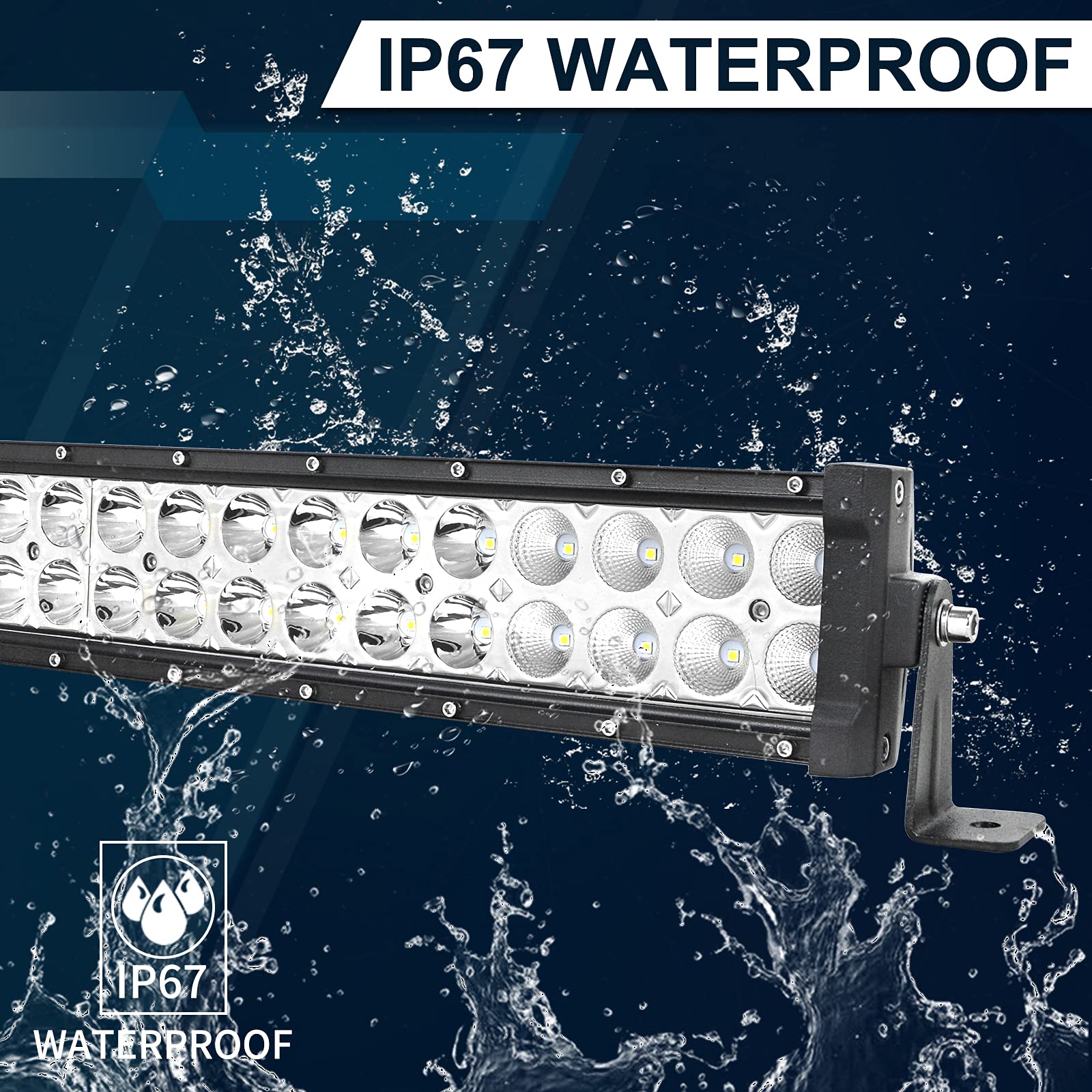 AUXTINGS 32 Inch 180W Spot Flood Combo LED Light Bar - Waterproof Off-Road Lighting for Trucks, ATV, SUV, Cars (12V/24V) - Perfect for Night Driving, Camping & Off-Road Adventures