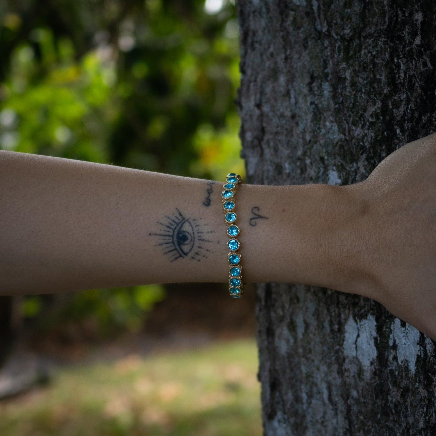 Elegant Aquamarine Tennis Bracelet for Women - Mystic Blue Gemstone Jewelry - Perfect for Weddings, Parties & Everyday Wear