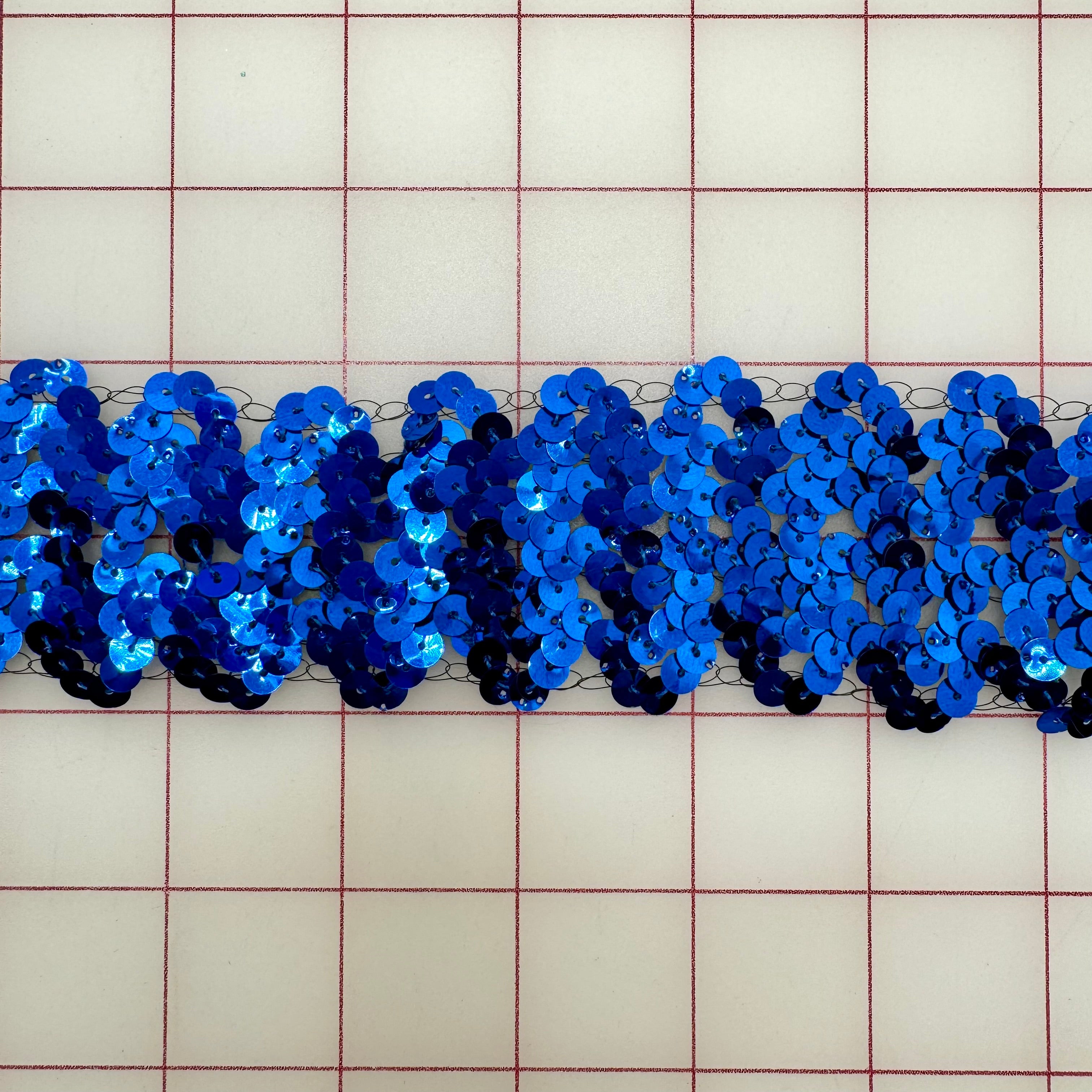 Royal Blue Sequin Trim - 1.75 Inch Wide, 1 Yard Length for DIY Costumes, Fashion Accessories & Home Decor | Perfect for Dresses, Handbags, and Party Decorations