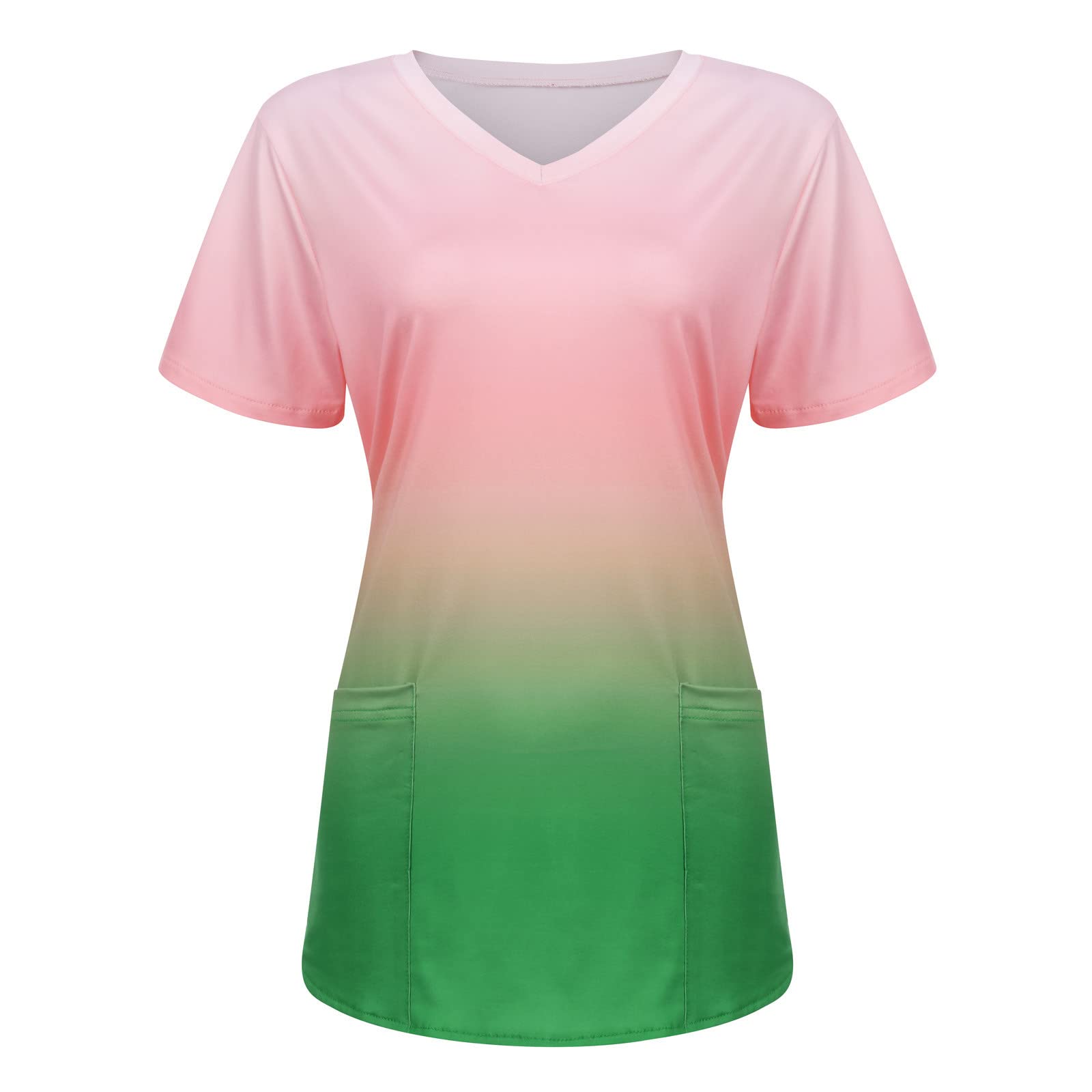 HUANKD Printed Scrub Tops for Women - Short Sleeve V-Neck Cartoon Pattern Nursing Uniform T-Shirts (Sizes S-5XL) | Comfortable Workwear for Nurses, Doctors & Healthcare Professionals