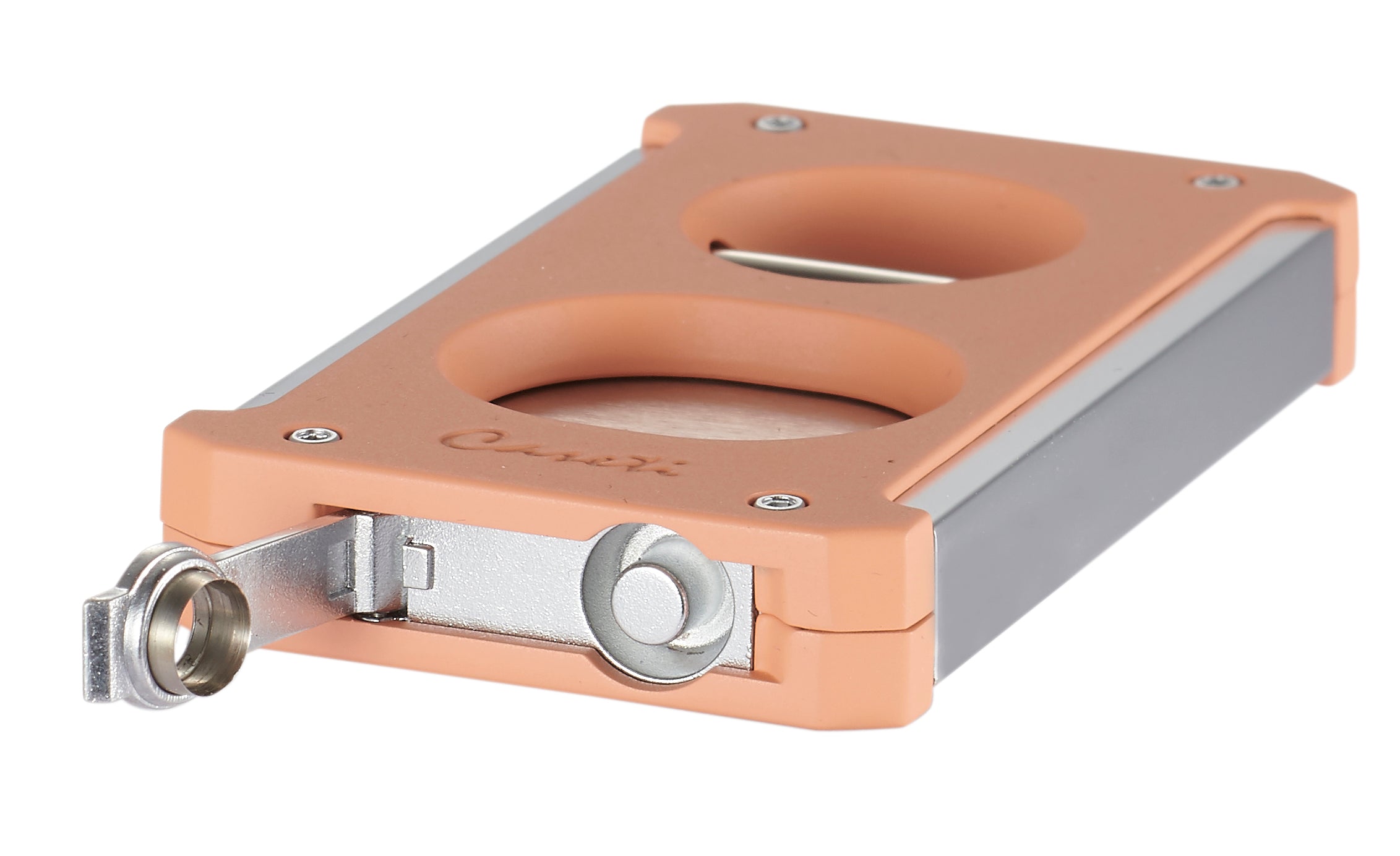 Premium Caseti Trident 3-in-1 Cigar Cutter with Salmon Design - Perfect for Cigar Aficionados, Gifts & Special Occasions