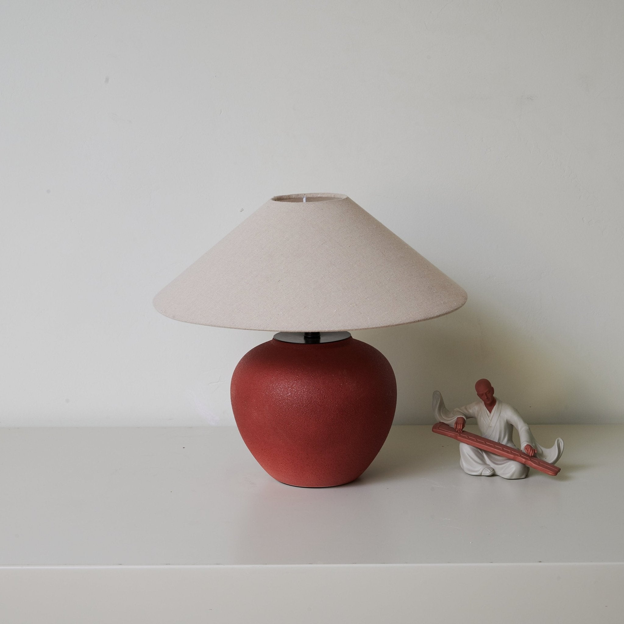 Terra Rouge Table Lamp - Modern Bedside Nightstand Light for Living Room, Bedroom, Office - Warm White LED Lighting for Home Decor & Reading