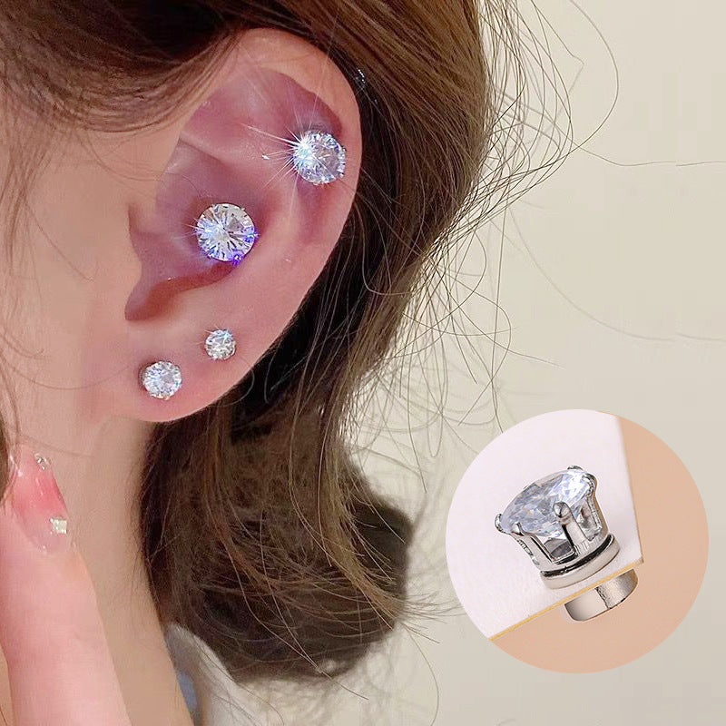 Surgical Steel Magnetic Clip-On Earrings - Silver Wrap Hoop Earrings for Women | No Piercing, Hypoallergenic | Perfect for Parties, Weddings & Everyday Wear